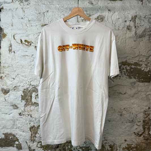 Off-White Gold Spell T-shirt White Sz XS