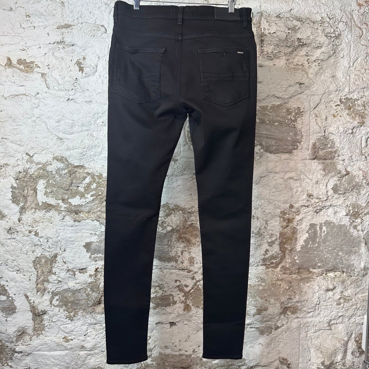Amiri MX1 Brown Suede Black Denim Jeans Sz 32