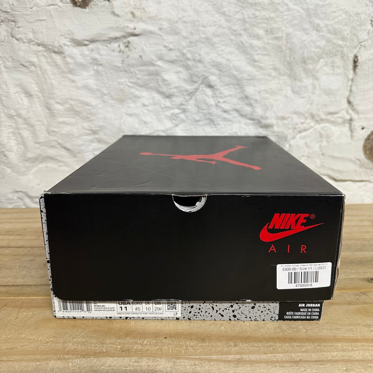 Air Jordan 5 Black Metallic Reimagined Sz 11
