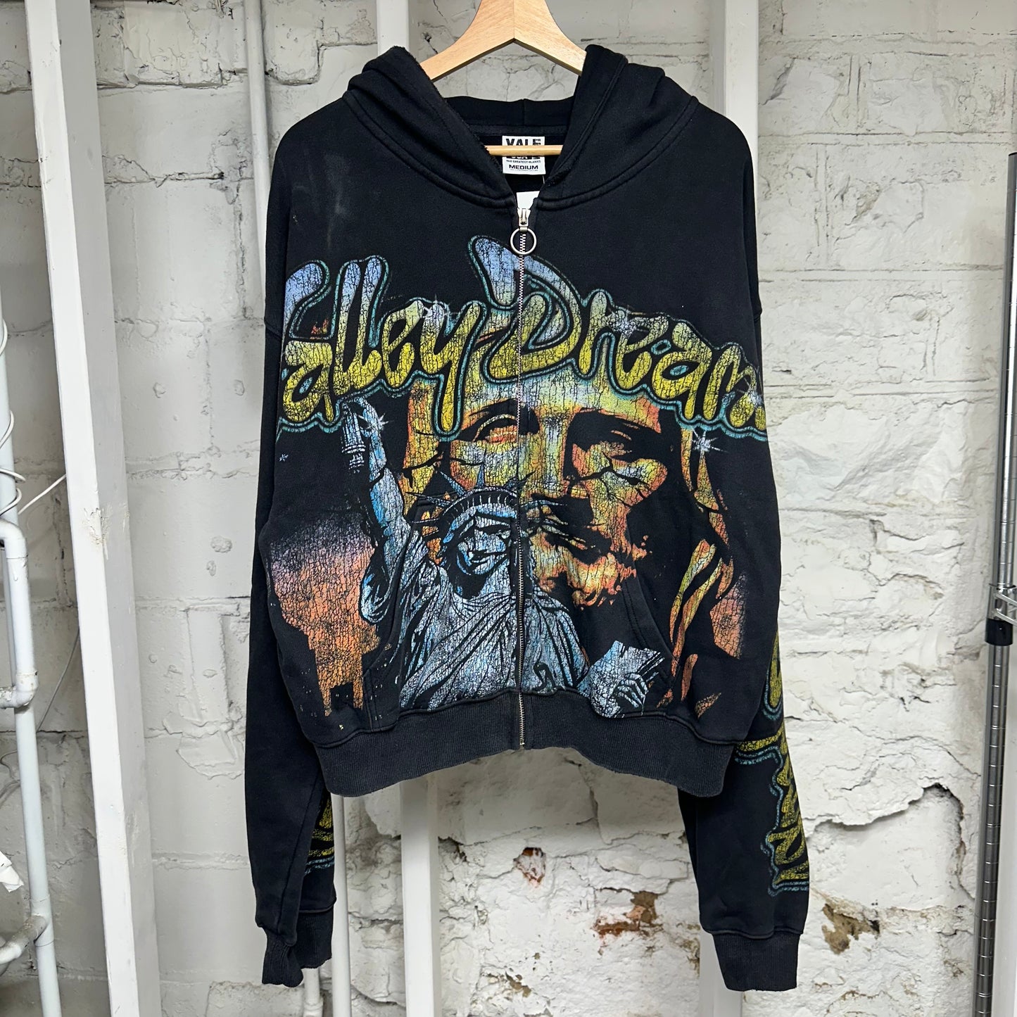 Vale Liberty Gods Black Zip Up Hoodie Sz M