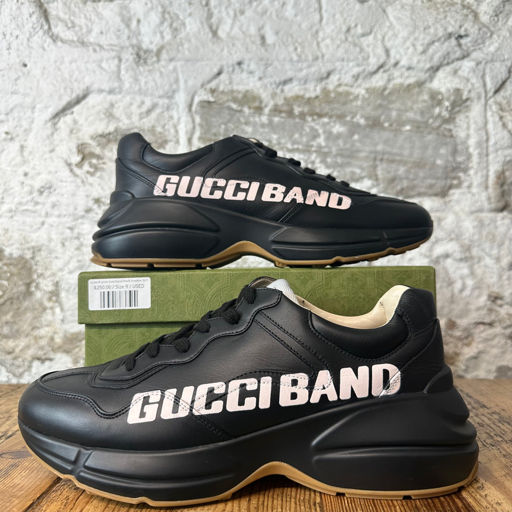 Gucci Rhyton Gucciband Black Sneaker Sz 9