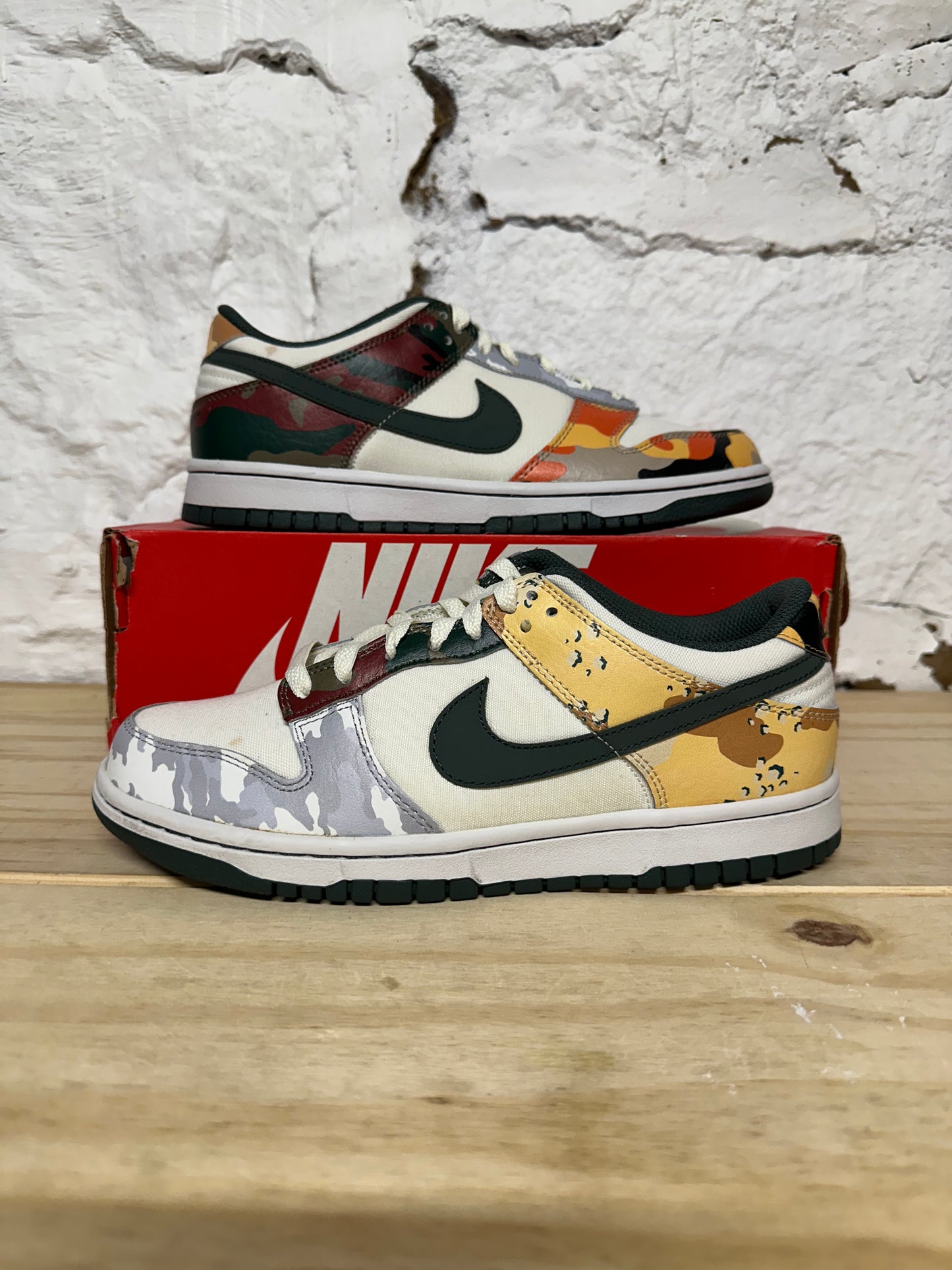 Nike Dunk Low Sail Multi-Camo Sz 7Y