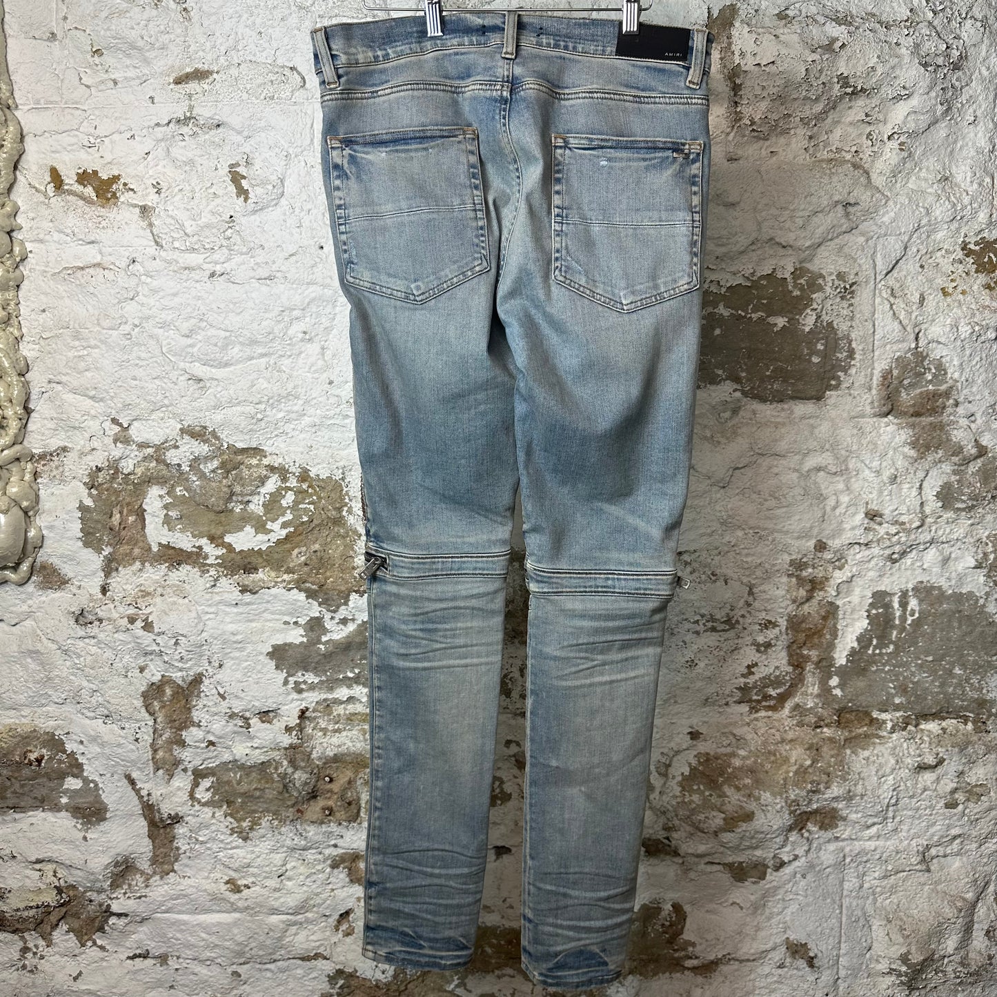 Amiri MX2 Brown Paisley Blue Denim Jeans Sz 34