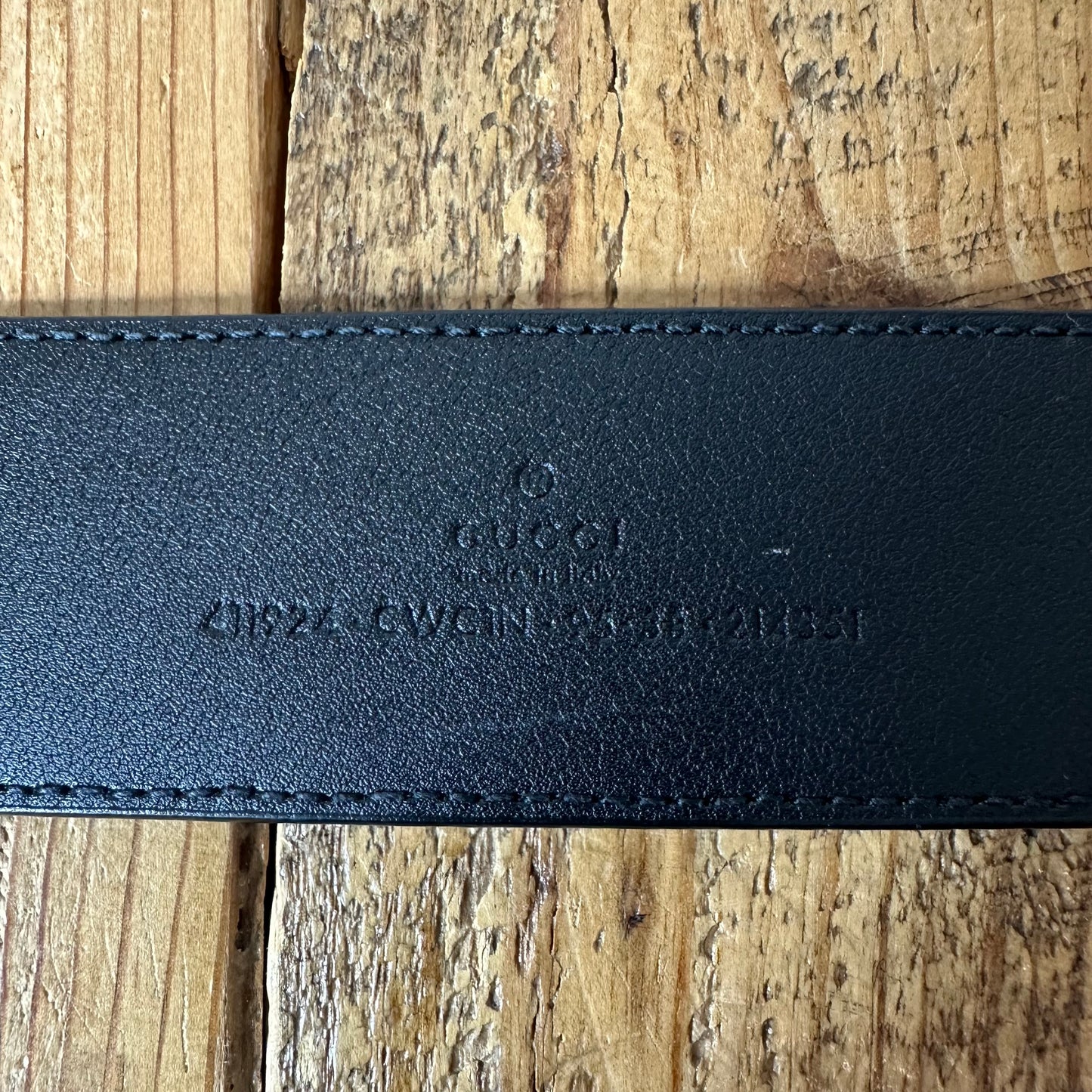Gucci Black GG Monogram Embossed Belt Sz (95/38) W/ Box