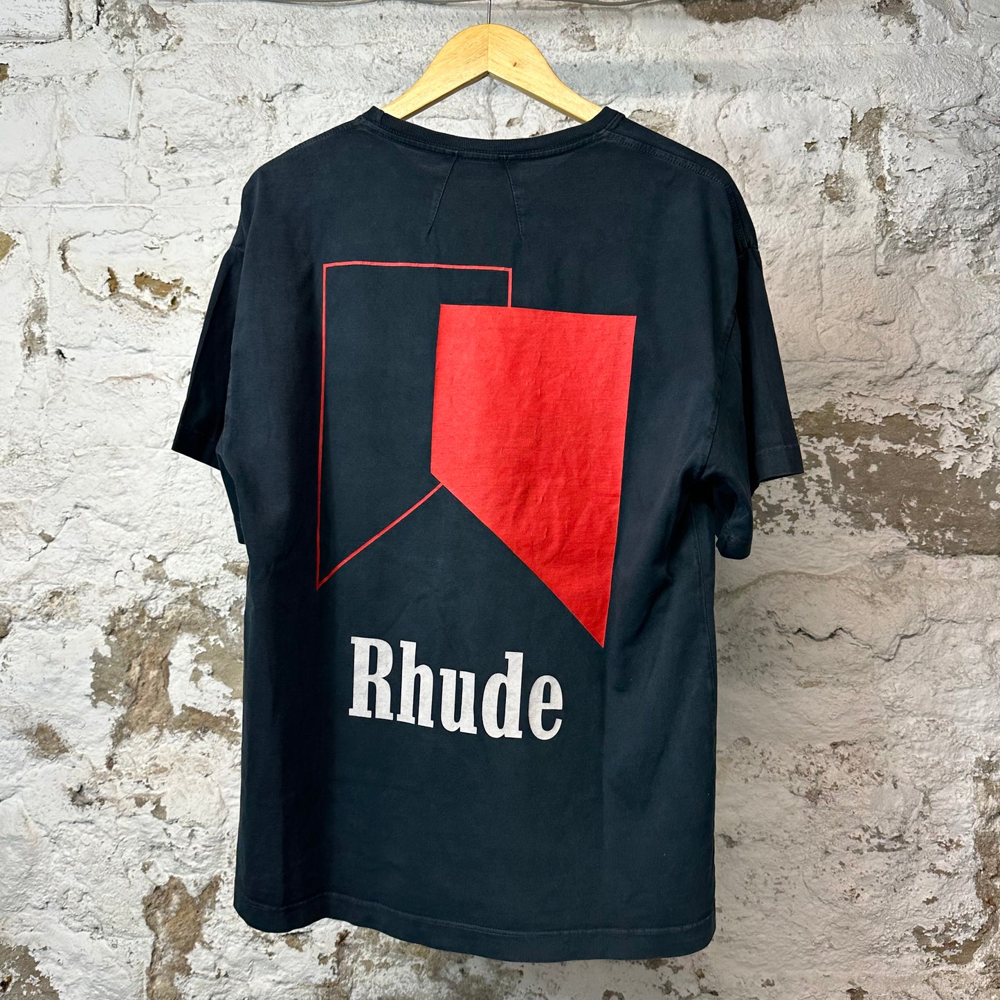 Rhude Red Logo T-shirt Black Sz S