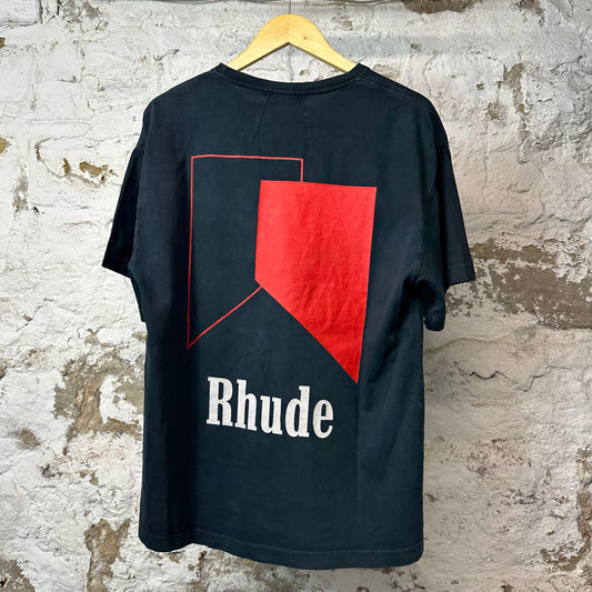 Rhude Red Logo T-shirt Black Sz S