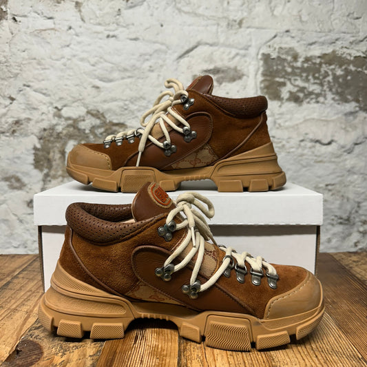 Gucci Flashtrek GG Monogram Brown Boot Sz 7.5