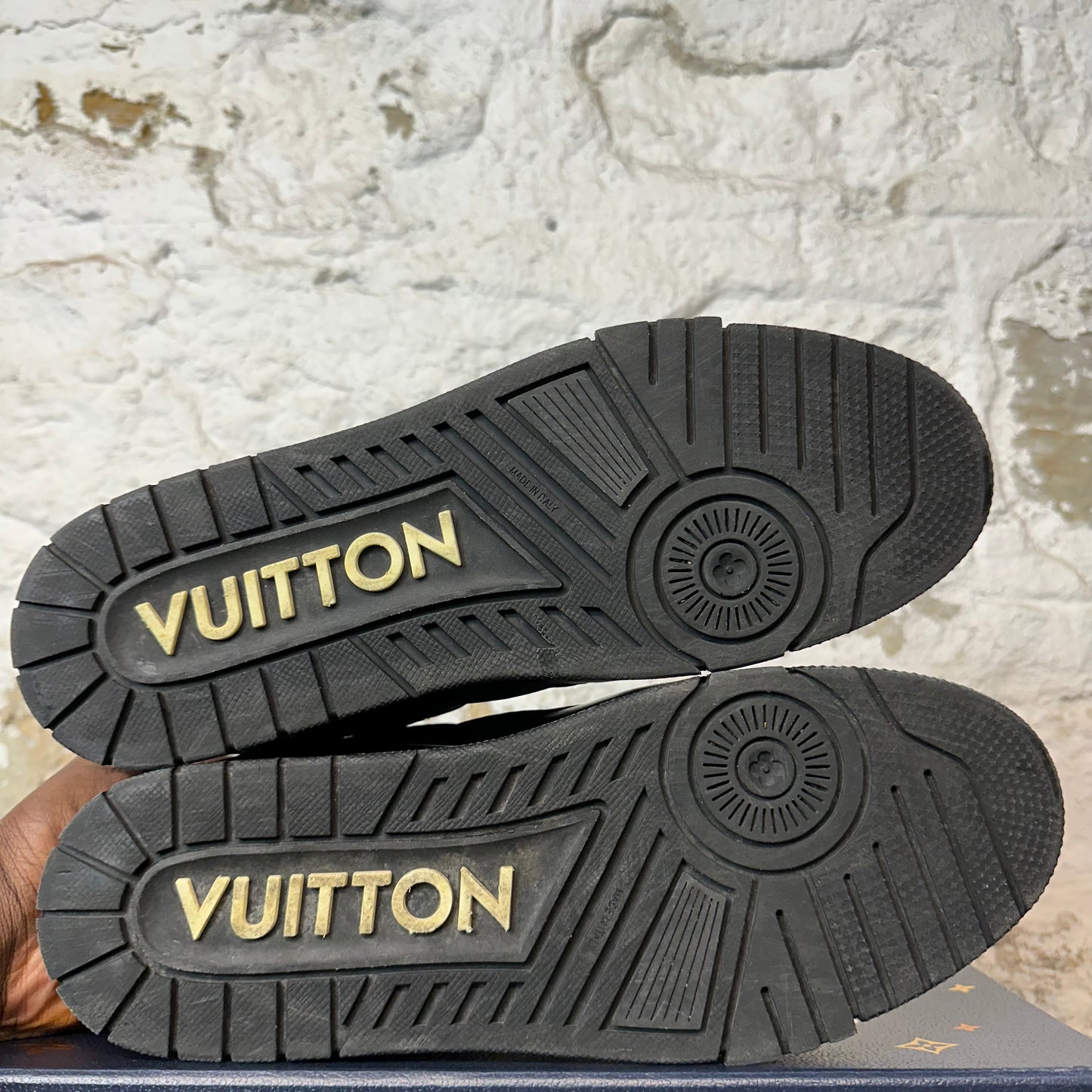 Louis Vuitton Triple Black Trainer Sneaker Sz 11.5 (10LV)