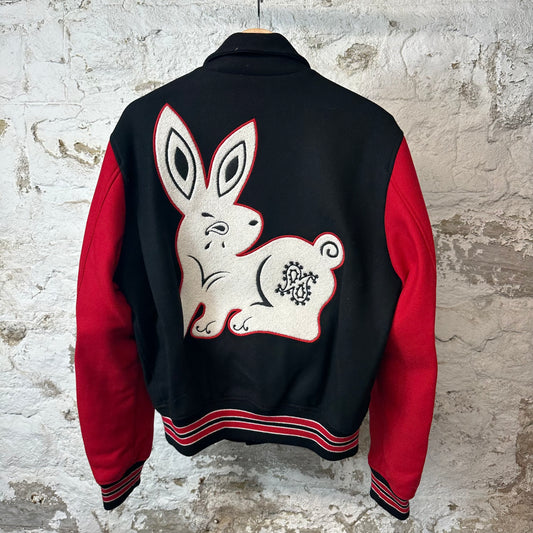 Amiri Lunar Year Bones Red Black Varsity Jacket Sz L (50)