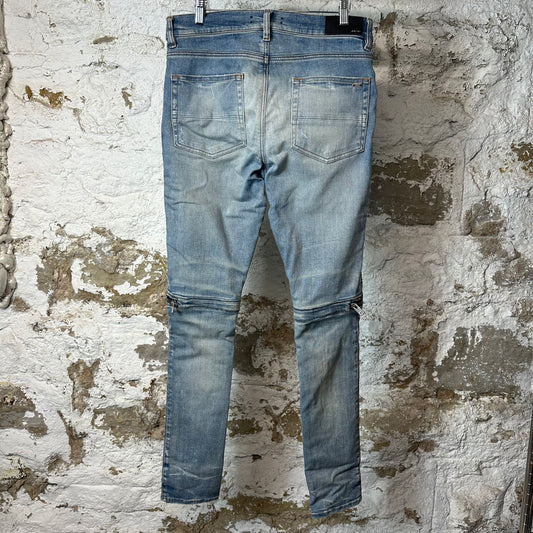 Amiri MX2 Blue Black Patch Blue Denim Jeans Sz 32
