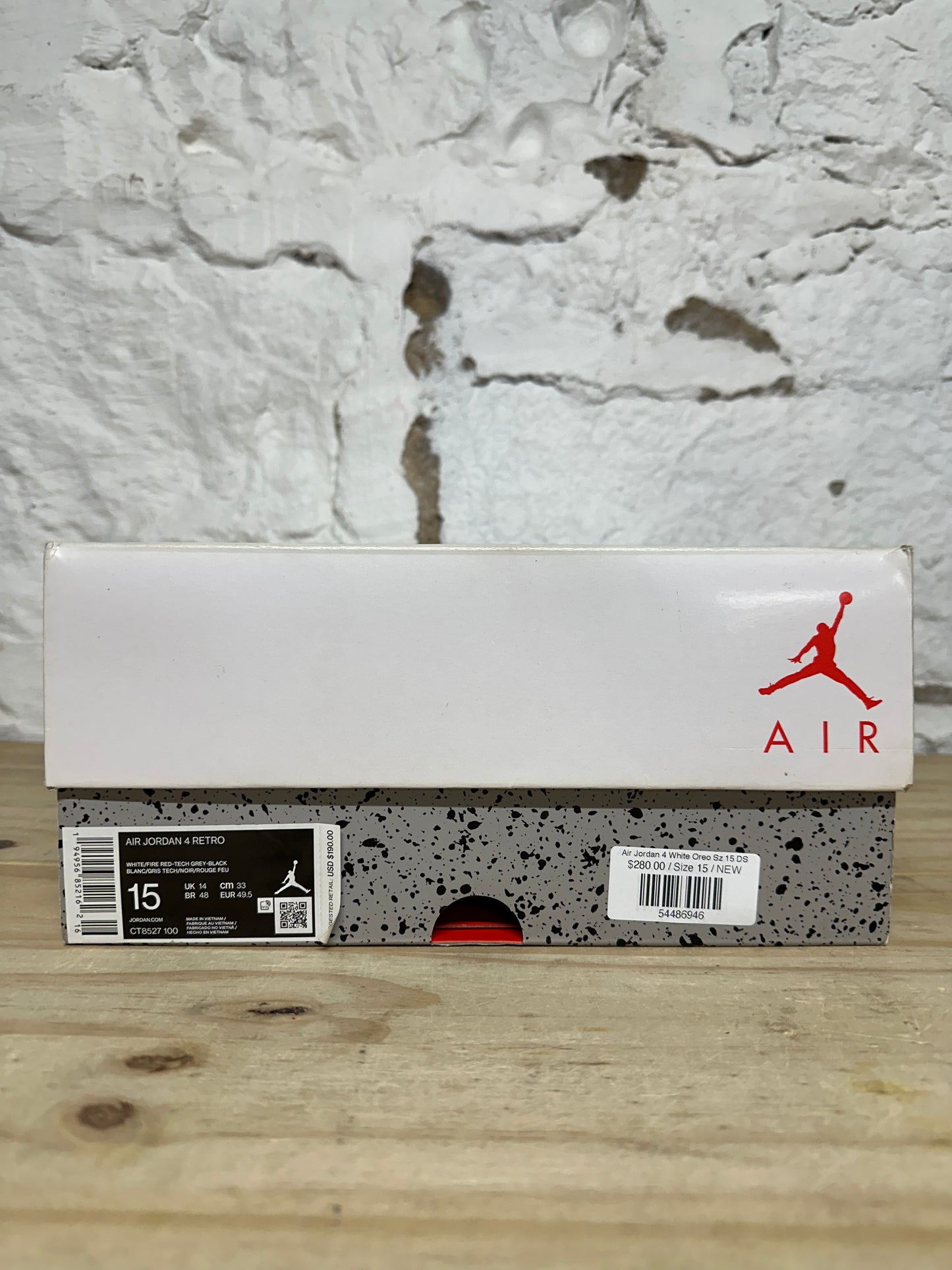 Air Jordan 4 White Oreo Sz 15 DS