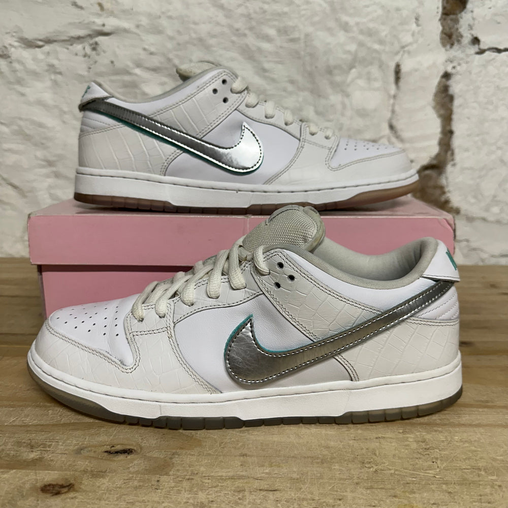 Nike SB Dunk Low Diamond Supply White Sz 11