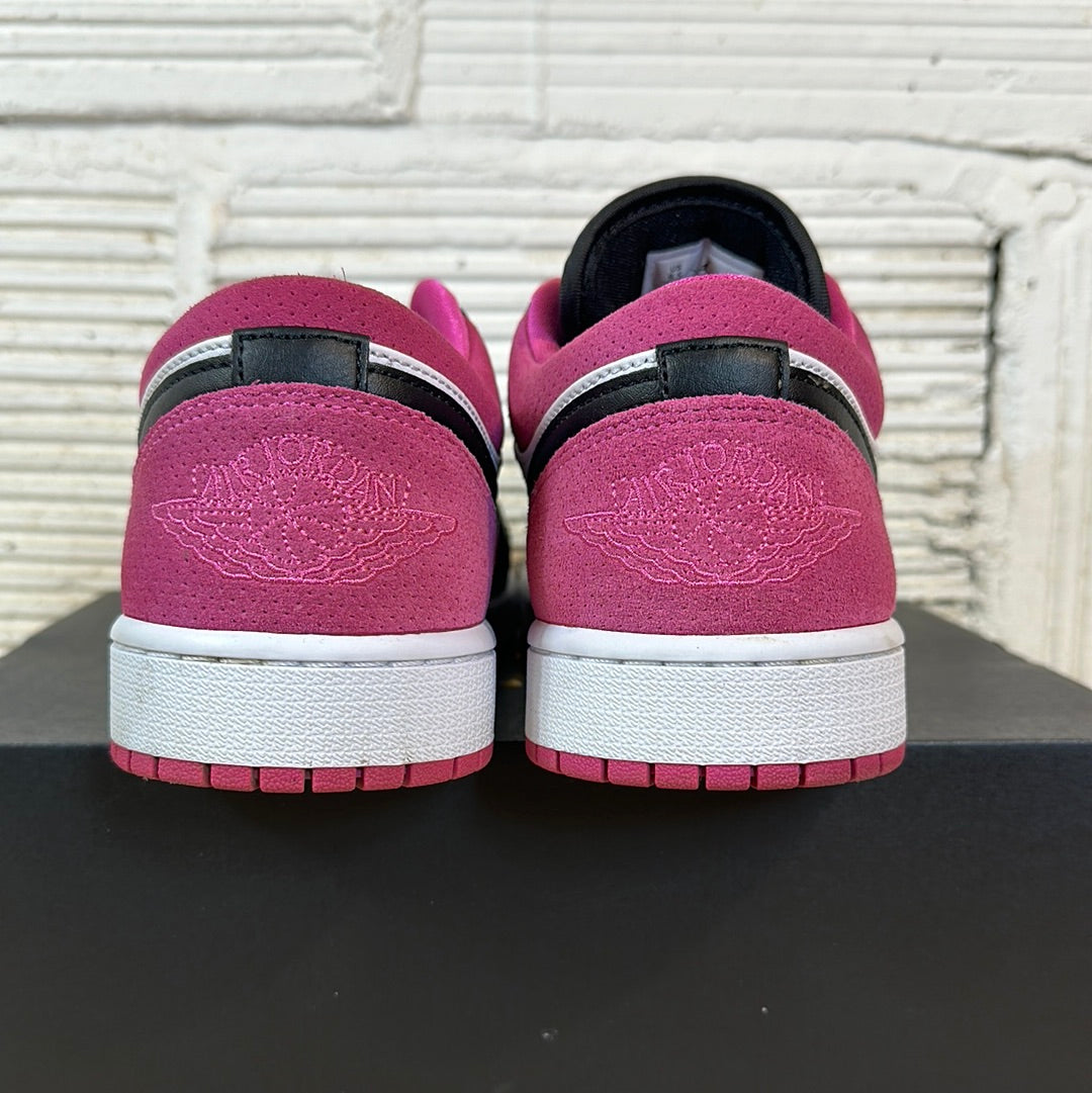 Air Jordan 1 Low Black Active Fuchsia Sz 9.5