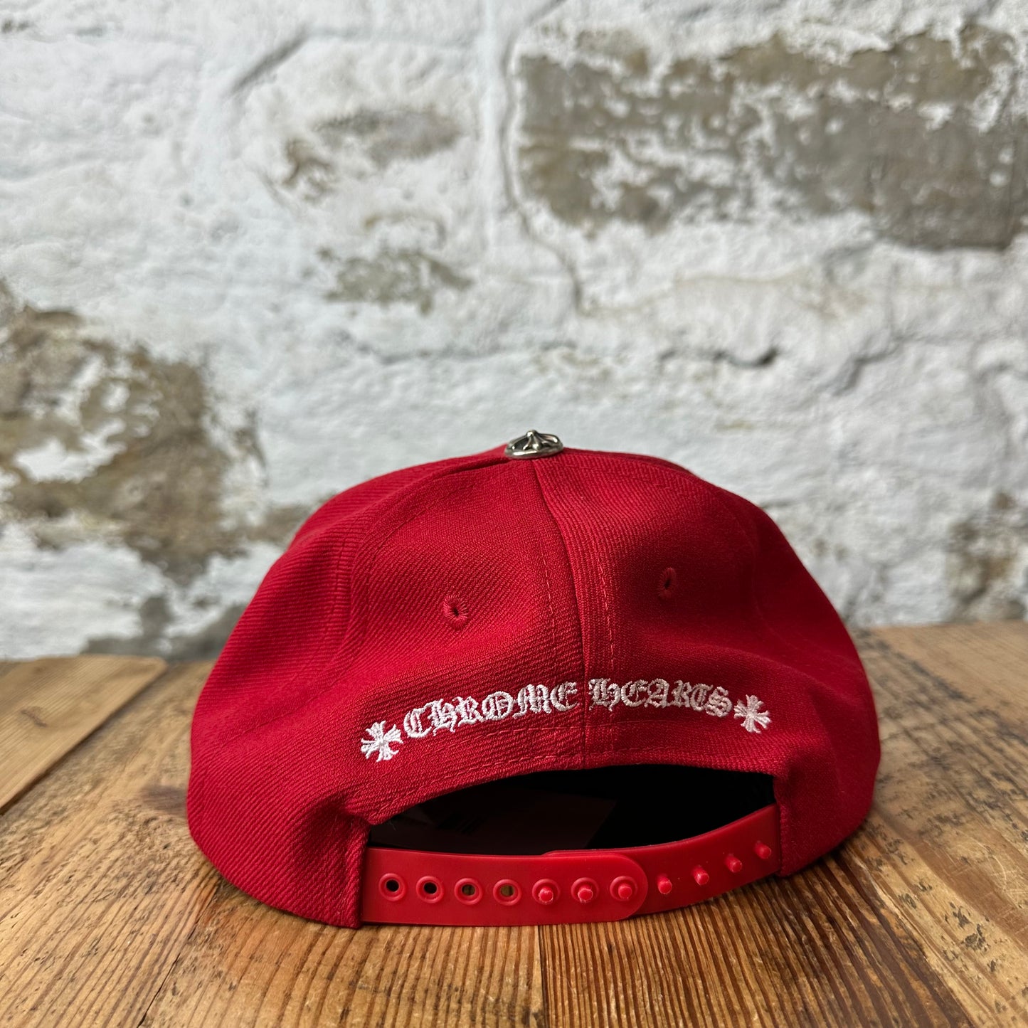 Chrome Hearts White CH Logo Red Hat