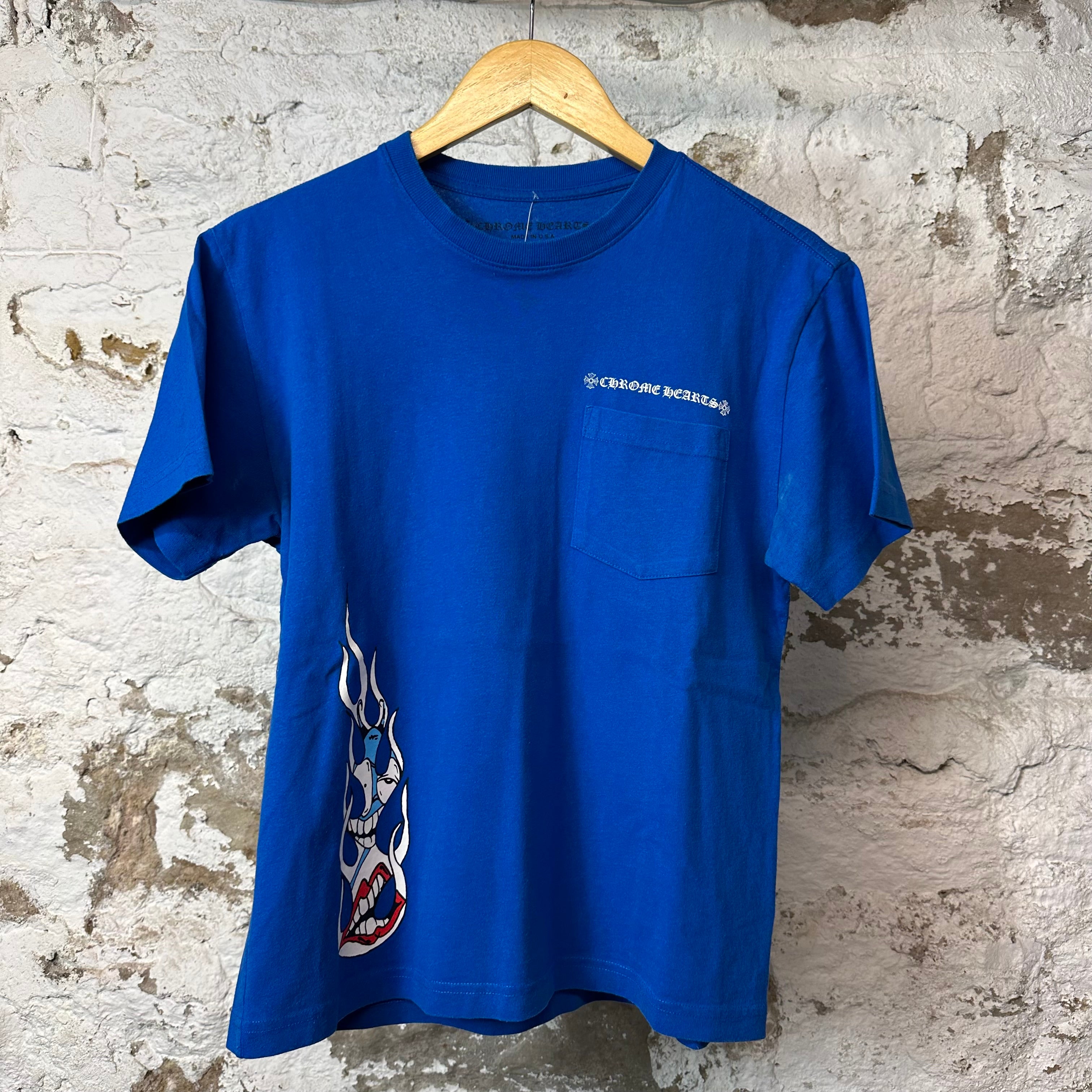 Chrome Hearts Matty Boy Space T-shirt Blue Sz S (Stains)