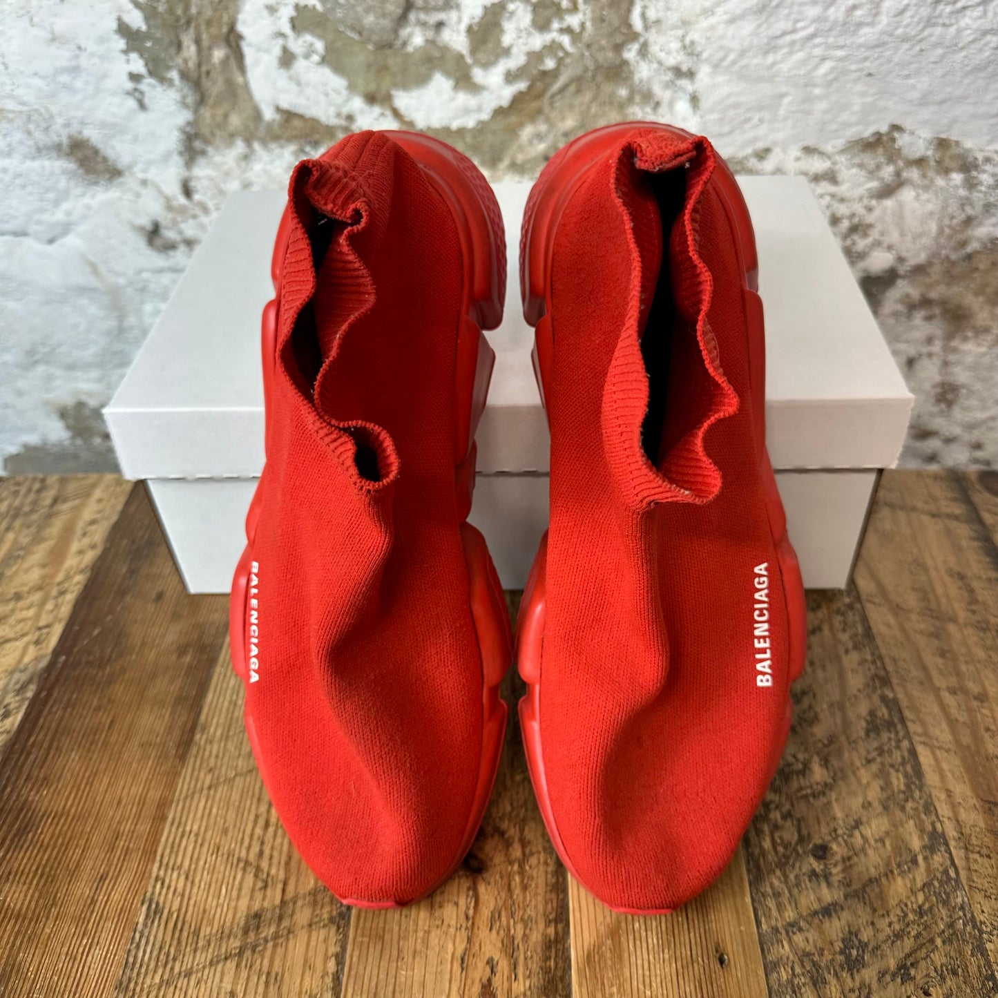Balenciaga Red White Sock Runner Sz 11 (44) No Box