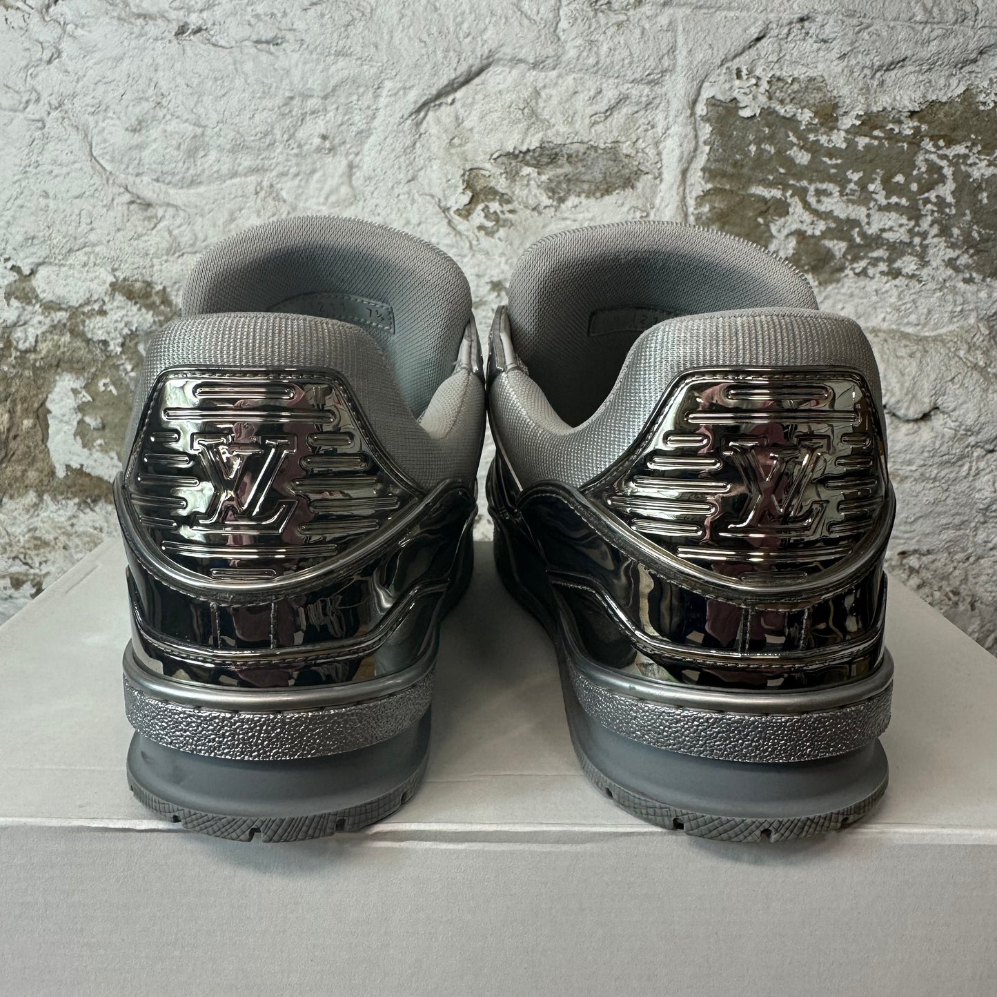 Louis Vuitton Silver Patent Trainer Sneaker Sz 9 (7.5LV)