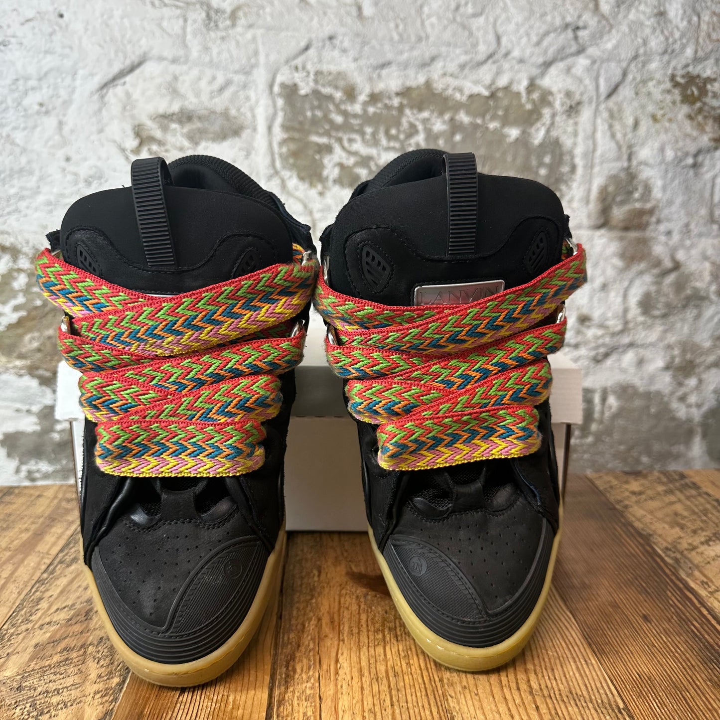 Lanvin Curb Multicolor Lace Black Sneaker Sz 10 (43)