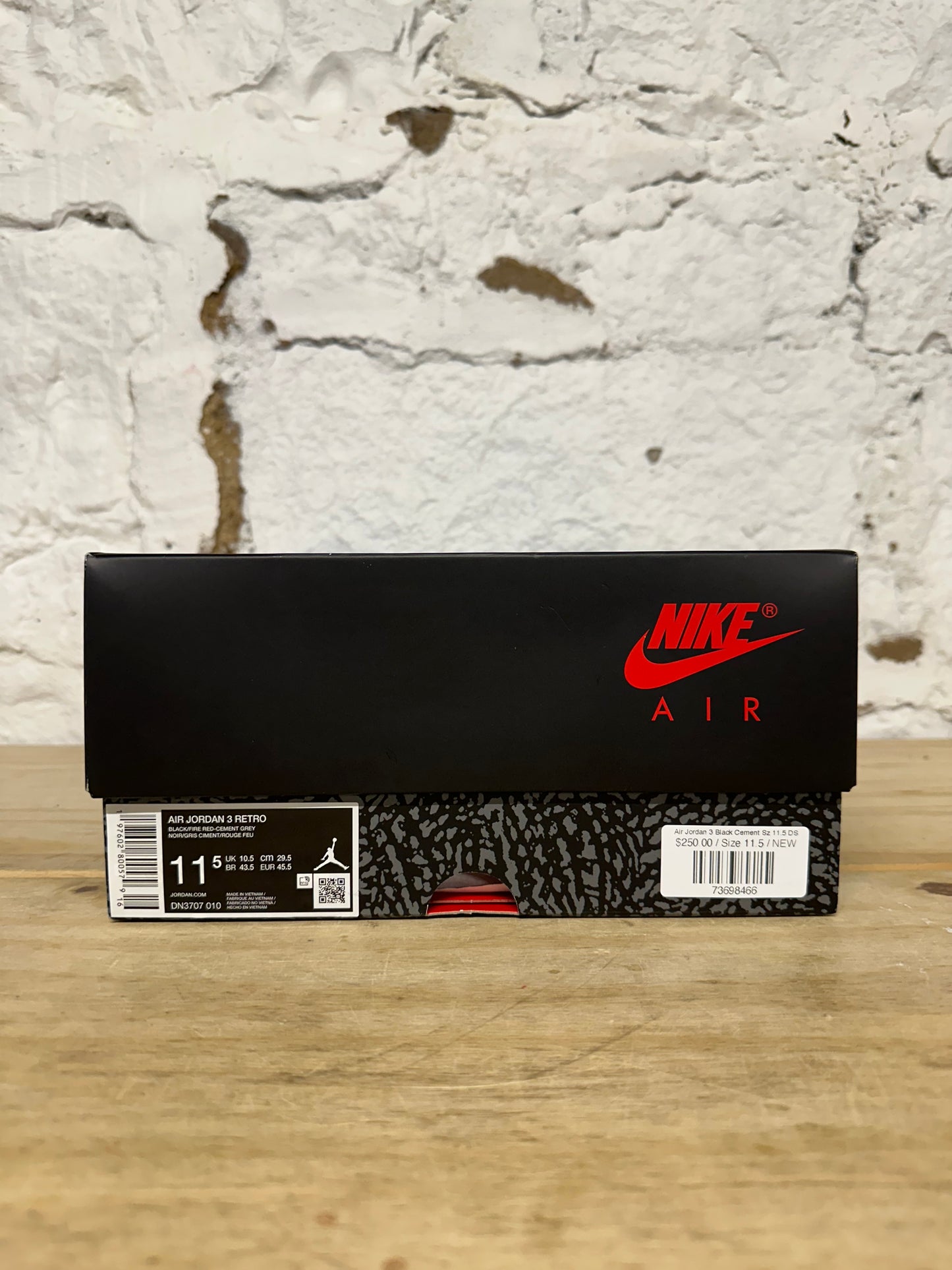 Air Jordan 3 Black Cement Sz 11.5 DS