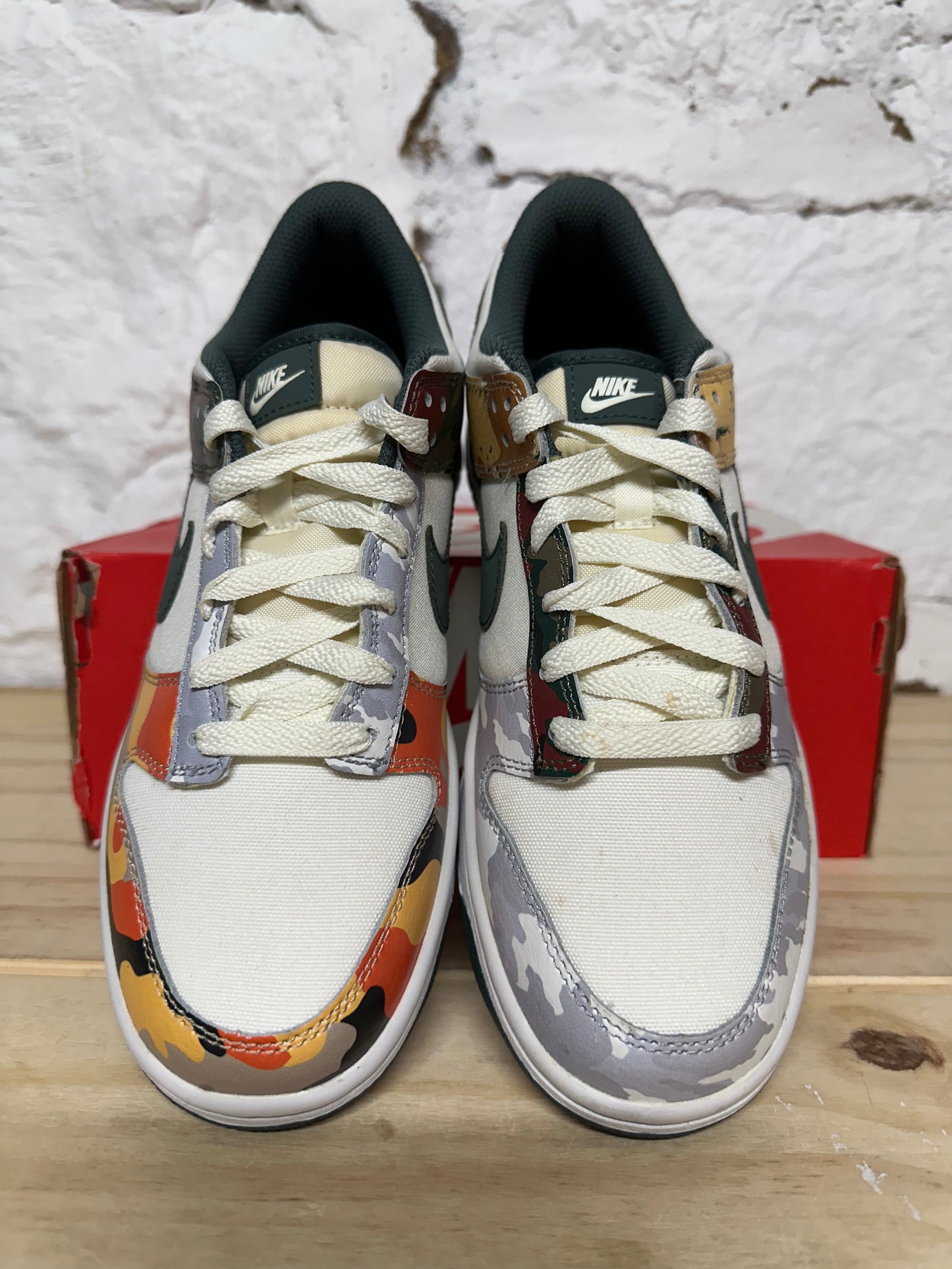 Nike Dunk Low Sail Multi-Camo Sz 7Y