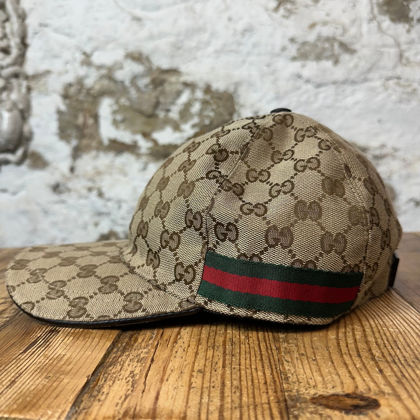 Gucci Beige GG Monogram Hat Sz XL