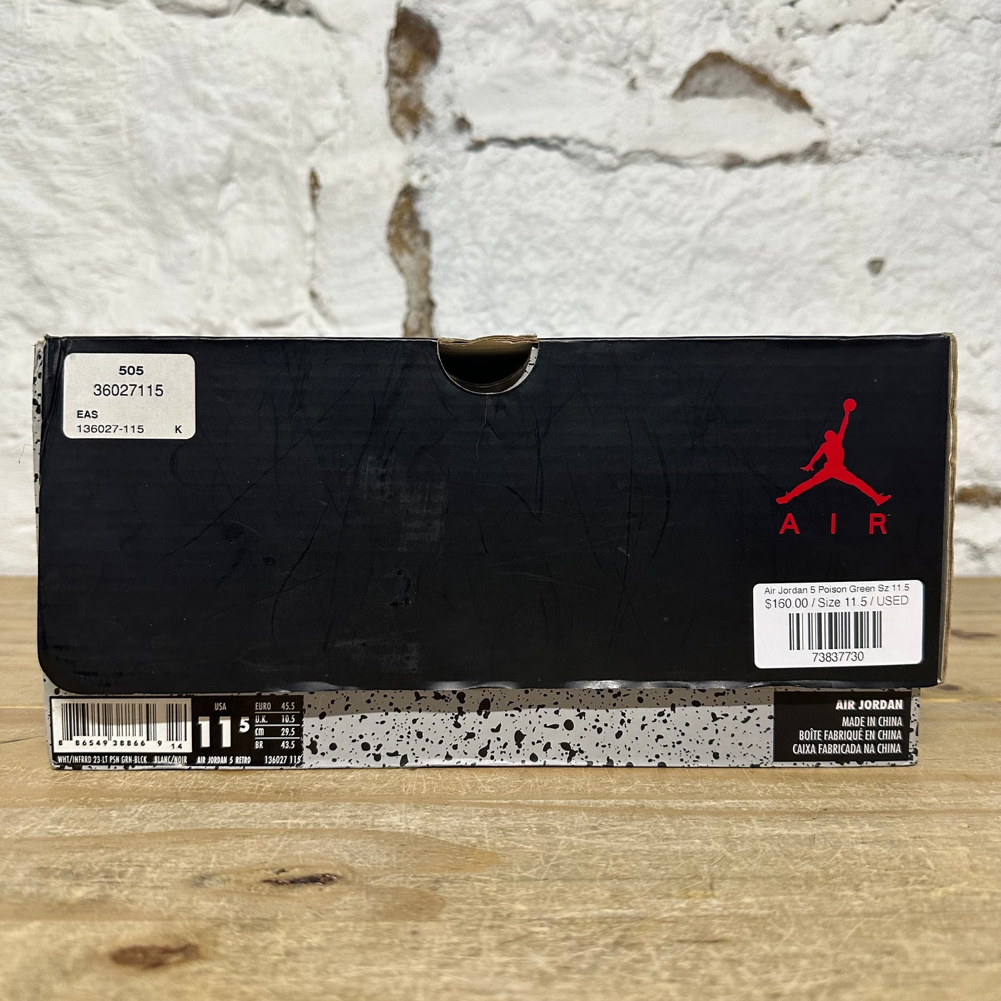 Air Jordan 5 Poison Green Sz 11.5