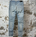 Amiri MX1 Black Paisley Blue Denim Jeans Sz 32