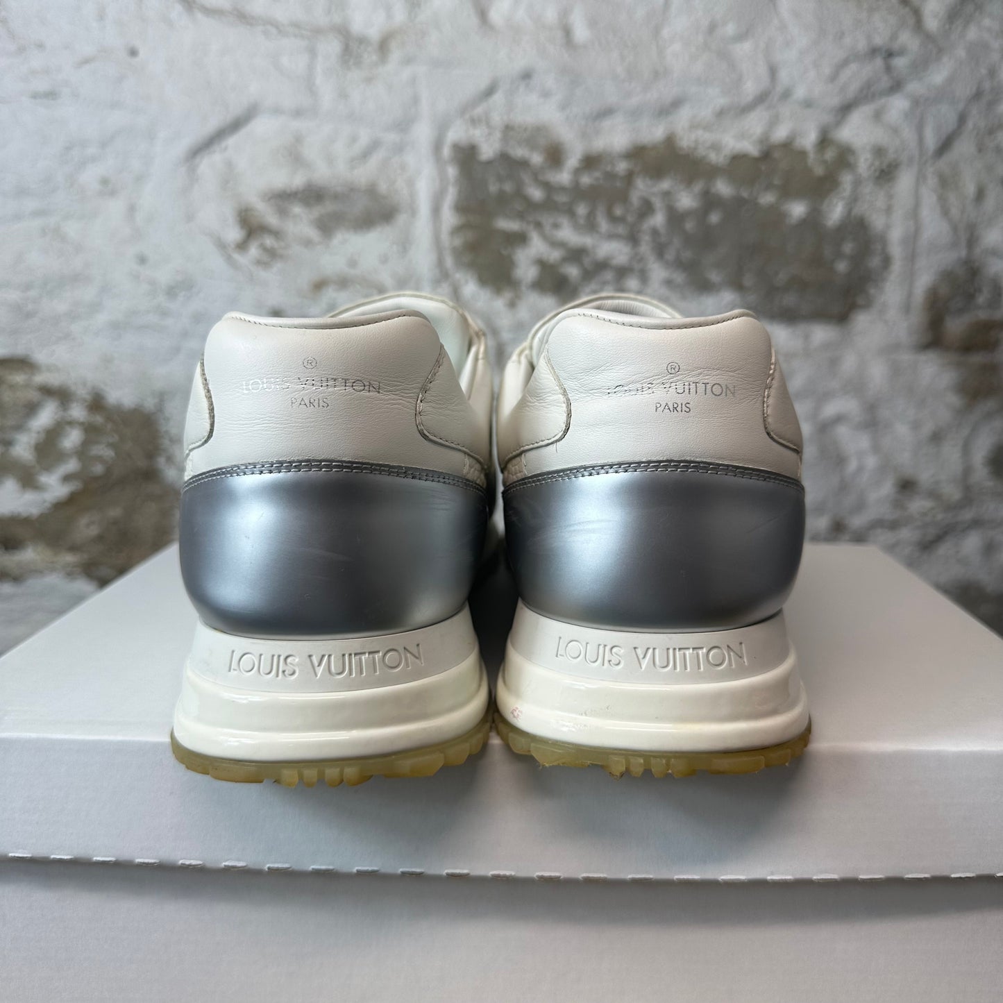 Louis Vuitton White Monogram Silver Runaway Sneaker Sz 11.5 (10LV)