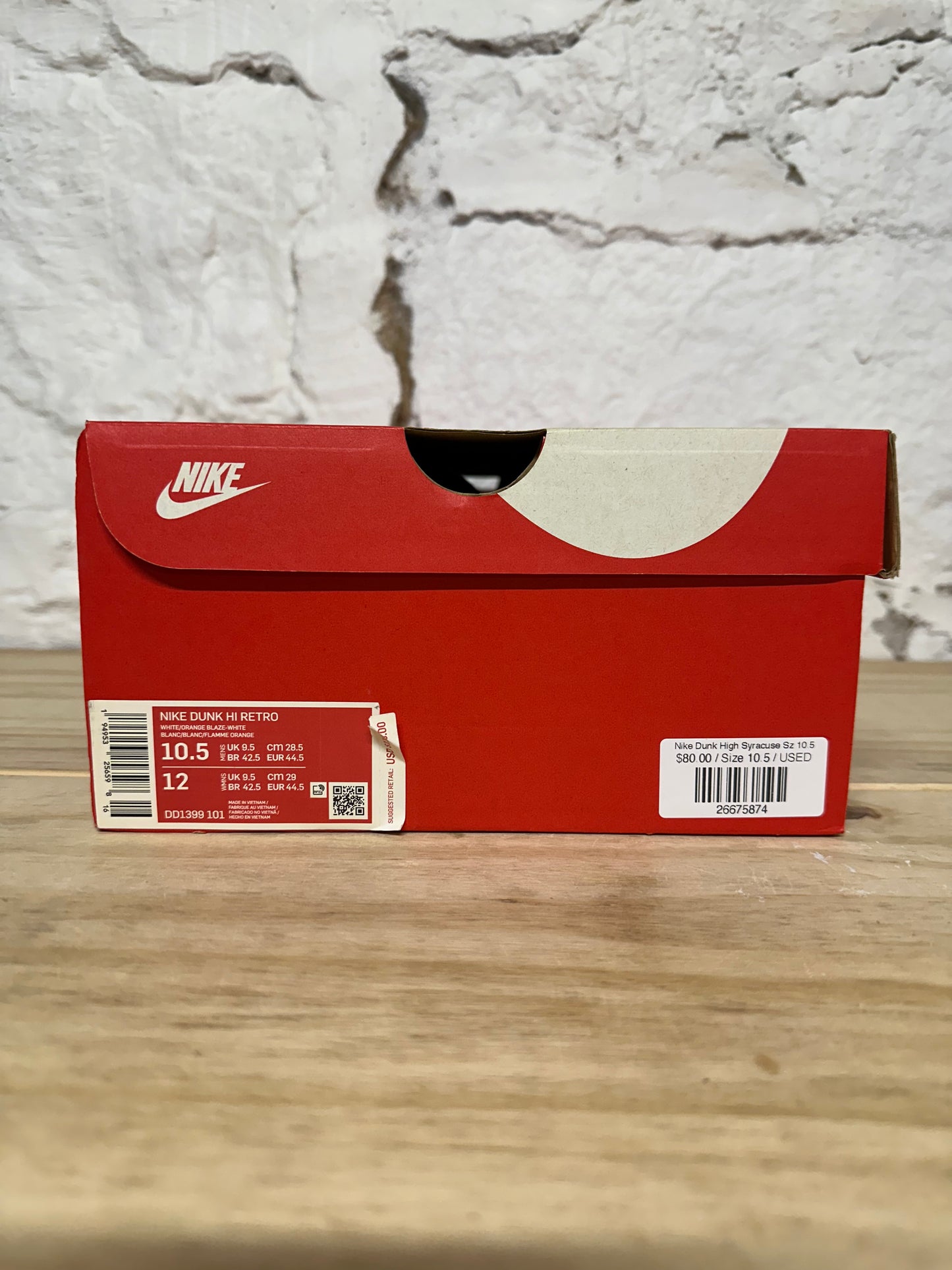 Nike Dunk High Syracuse Sz 10.5