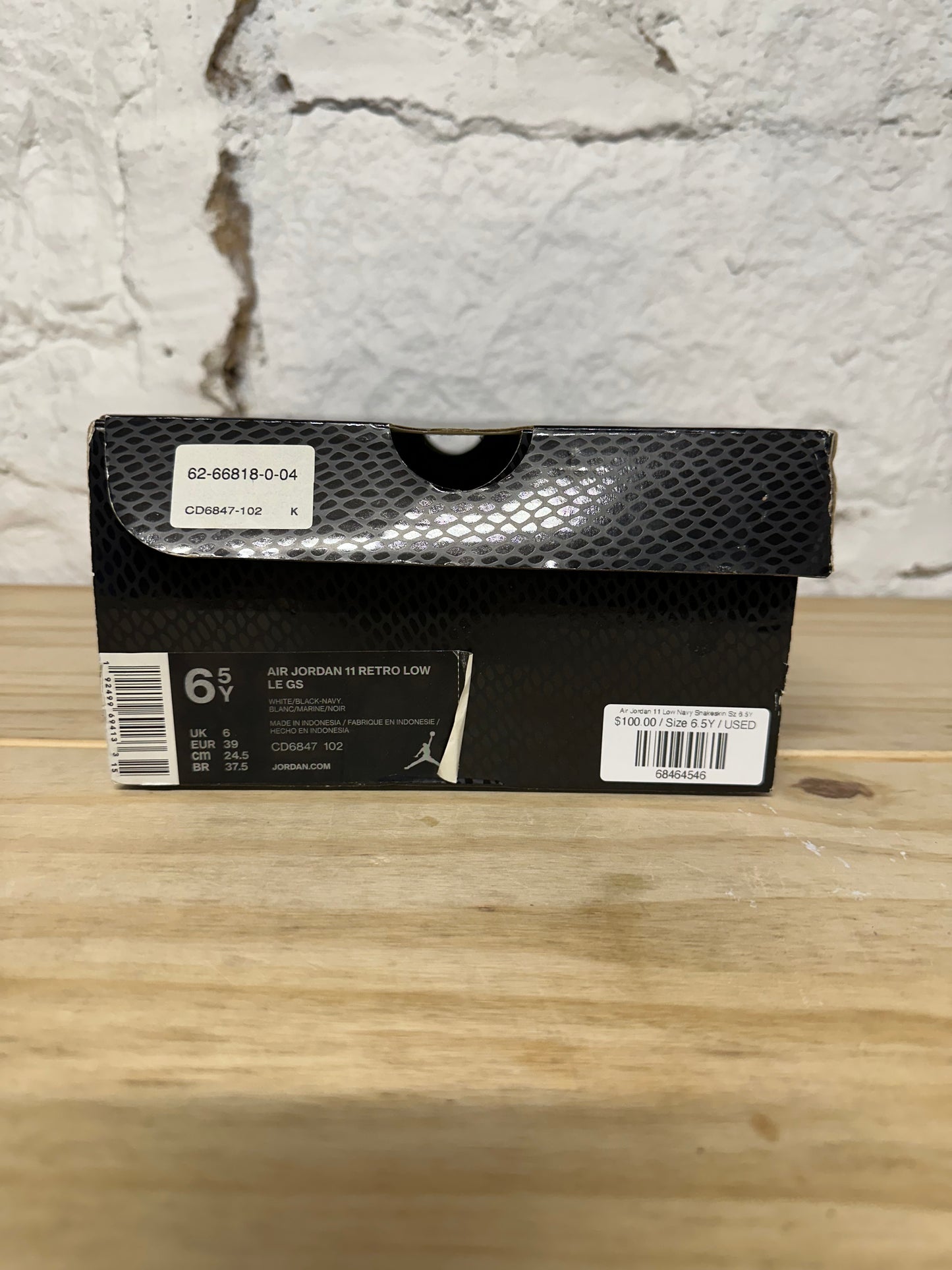 Air Jordan 11 Low Navy Snakeskin Sz 6.5Y