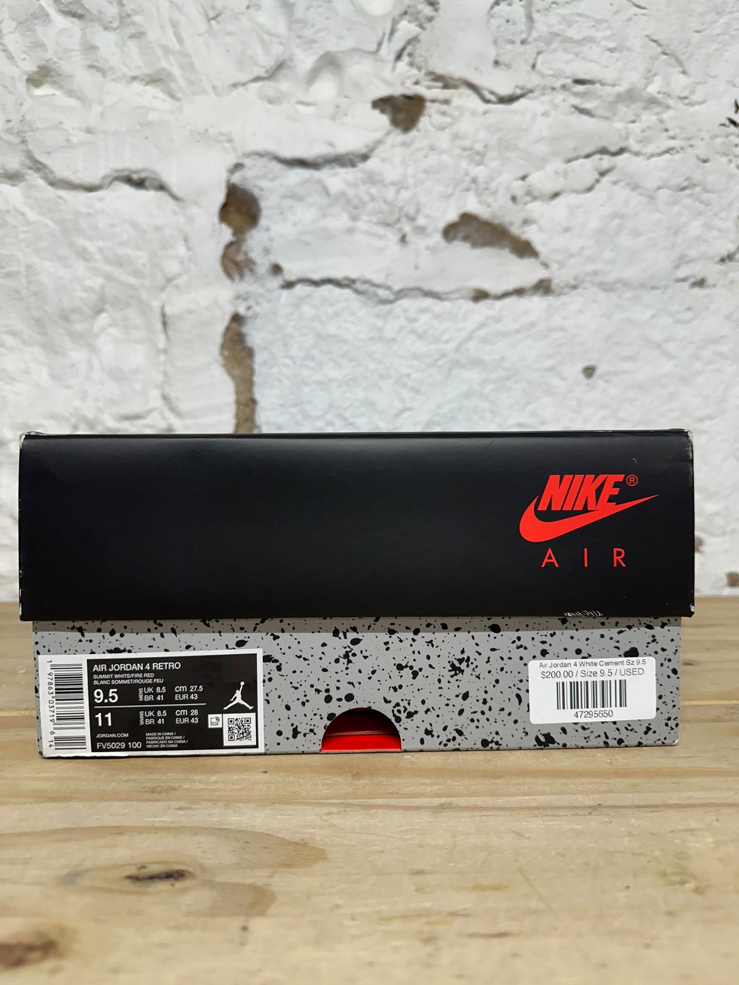 Air Jordan 4 White Cement Sz 9.5