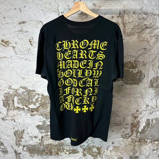 Chrome Hearts Yellow Horseshoe T-shirt Black Sz L