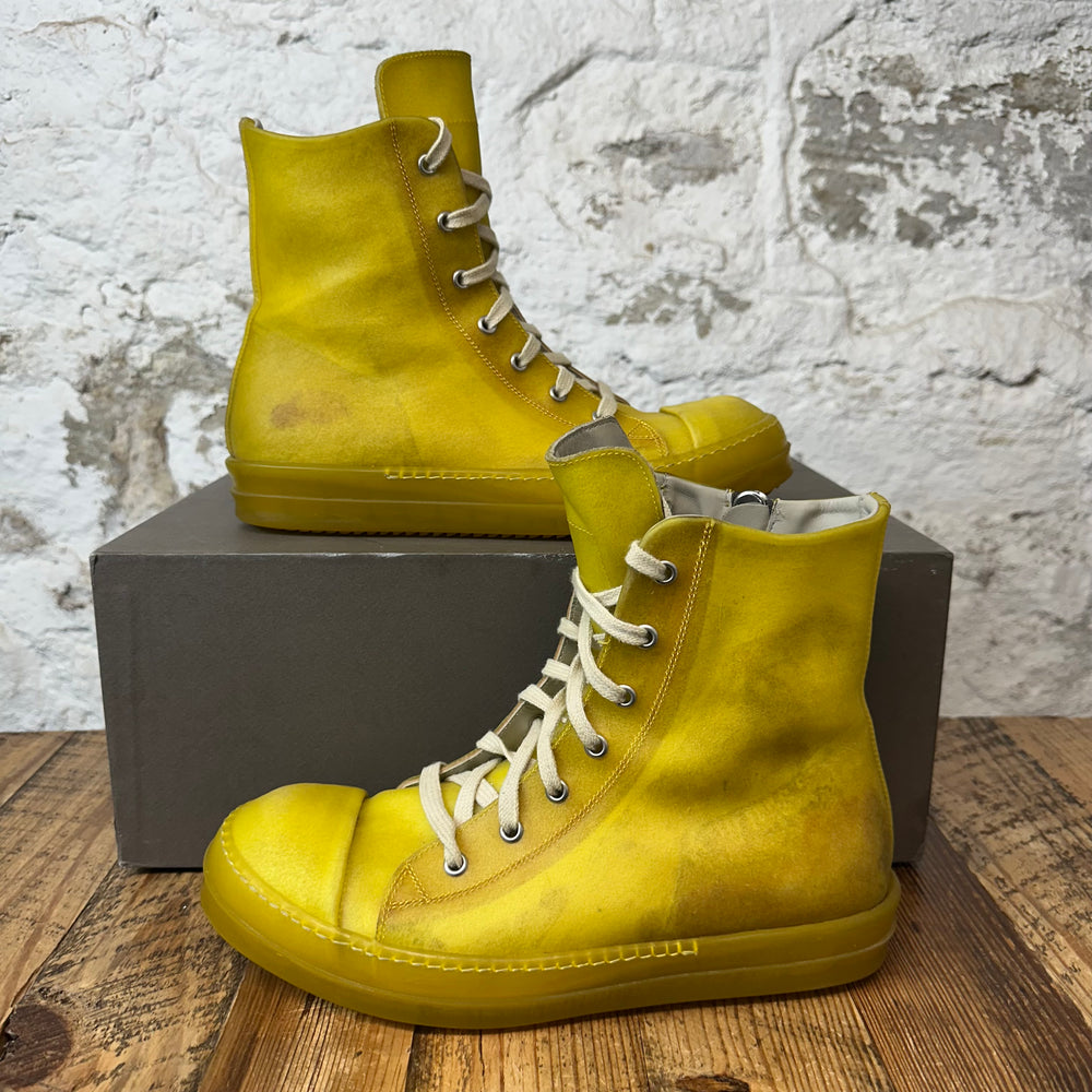 Rick Owens Transparent Yellow High Sneaker Sz 8 (41)