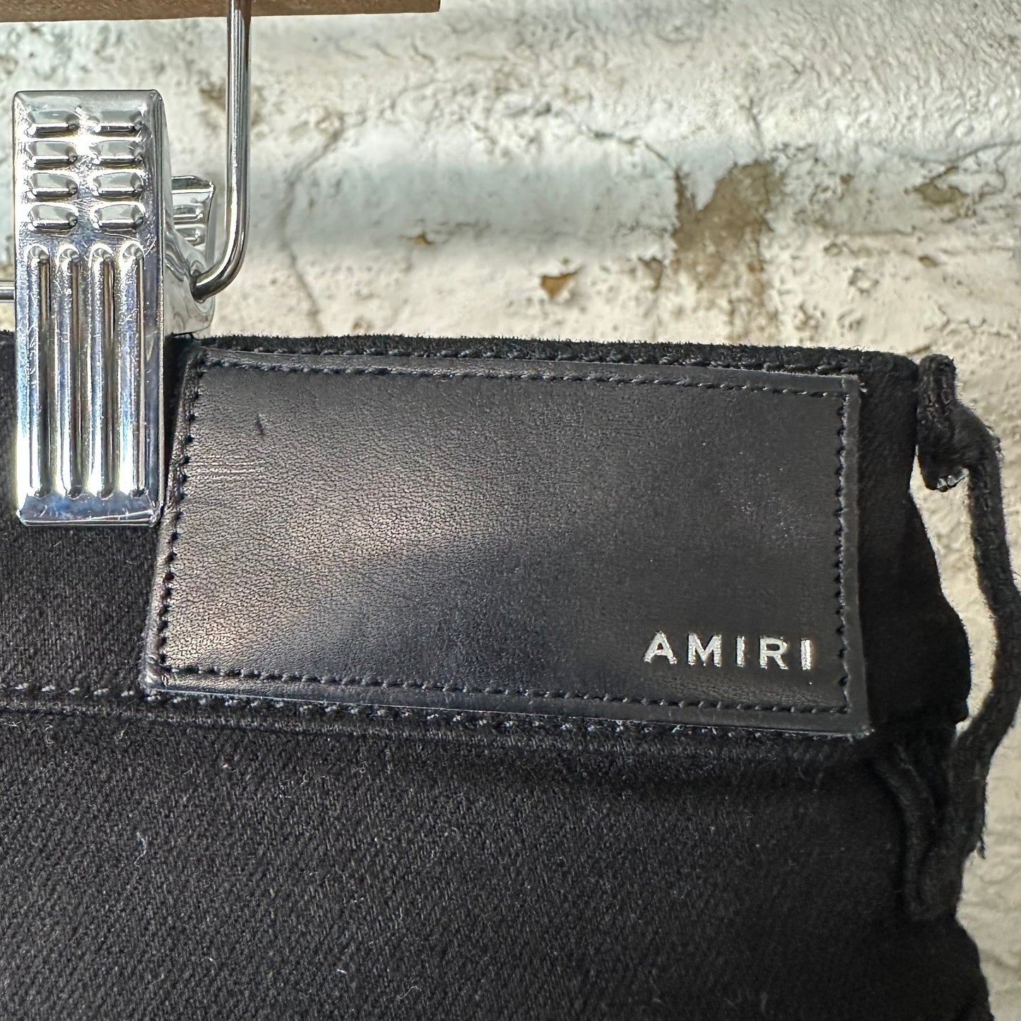 Amiri Knee Hole Plain Black Denim Jeans Sz 36