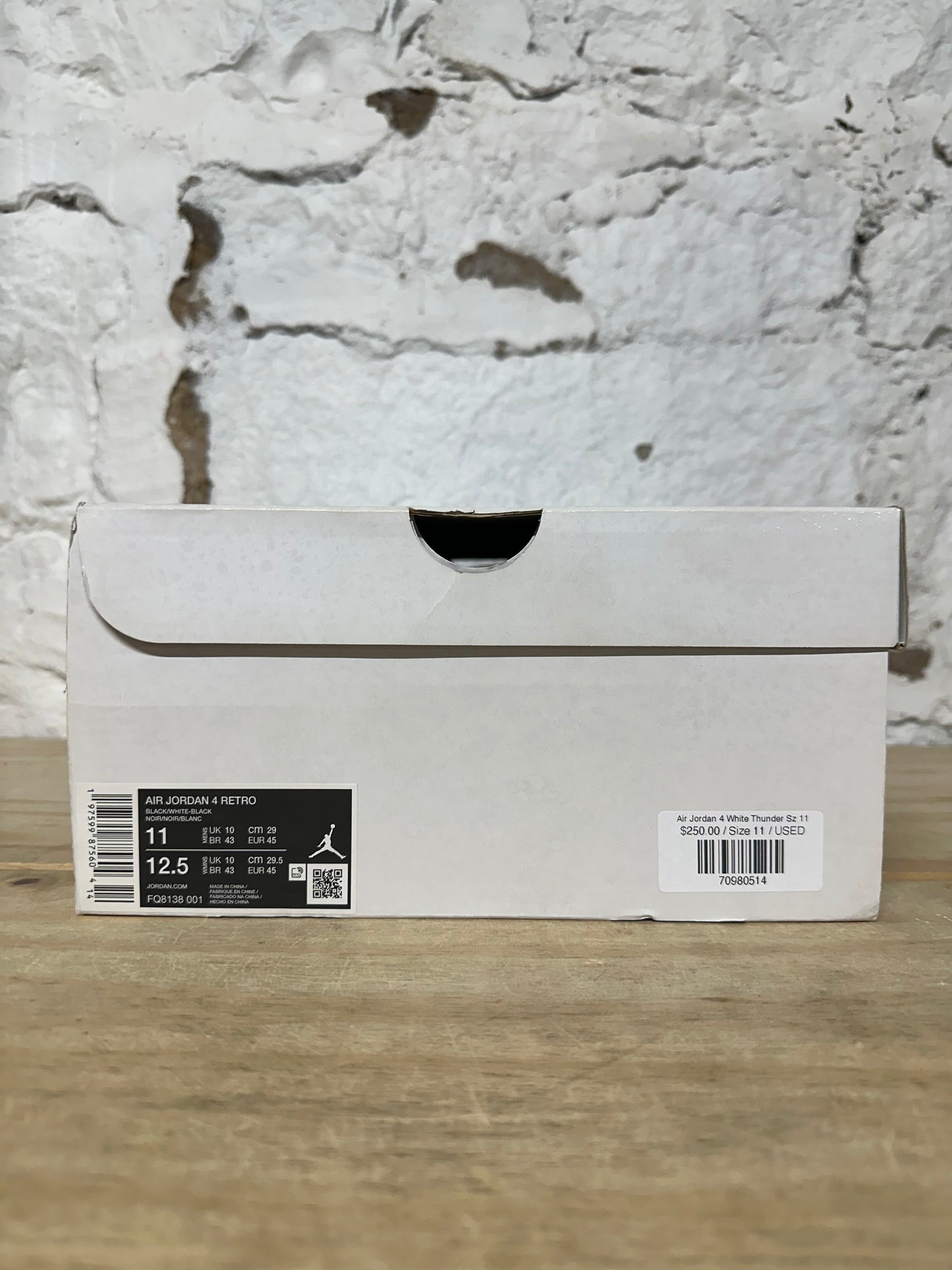 Air Jordan 4 White Thunder Sz 11