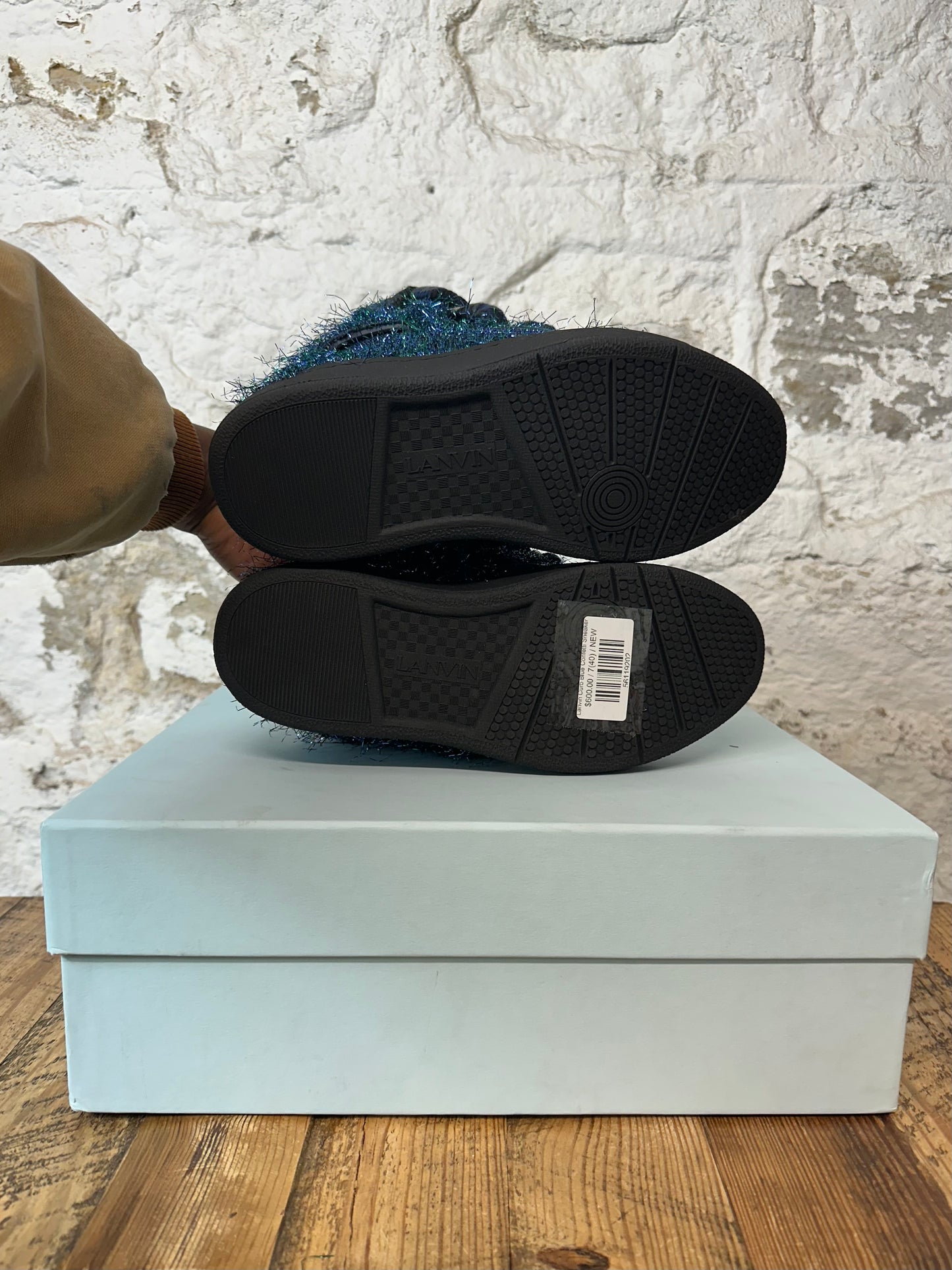 Lanvin Curb Blue Confetti Sneaker