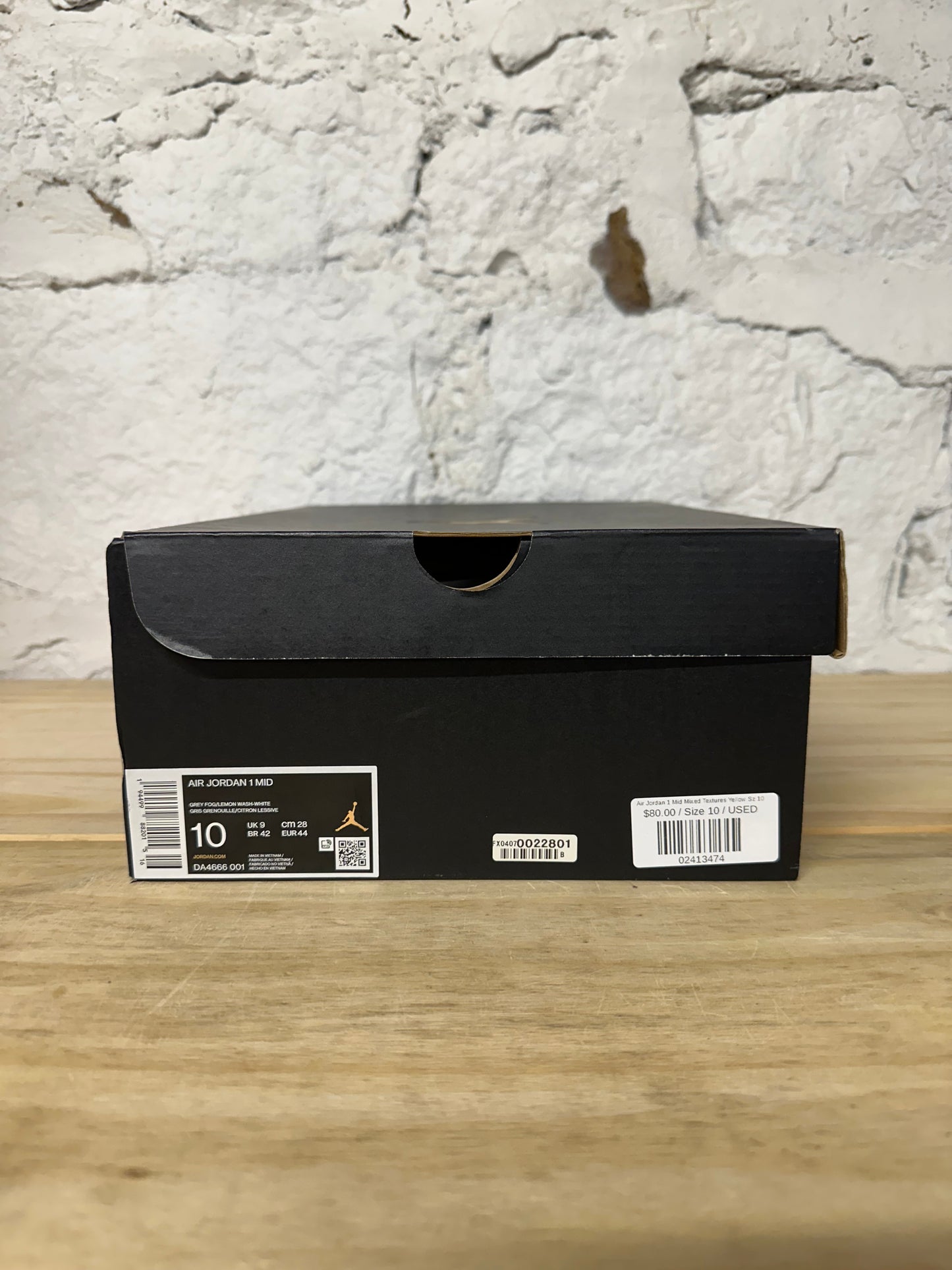 Air Jordan 1 Mid Mixed Textures Yellow Sz 10