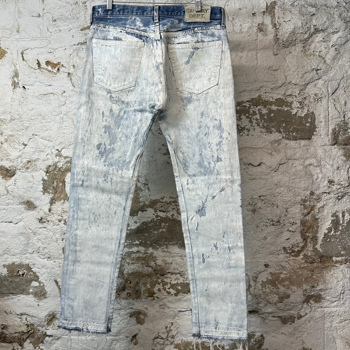 Gallery Department Artifact White Painted Blue Denim Jeans Sz 32