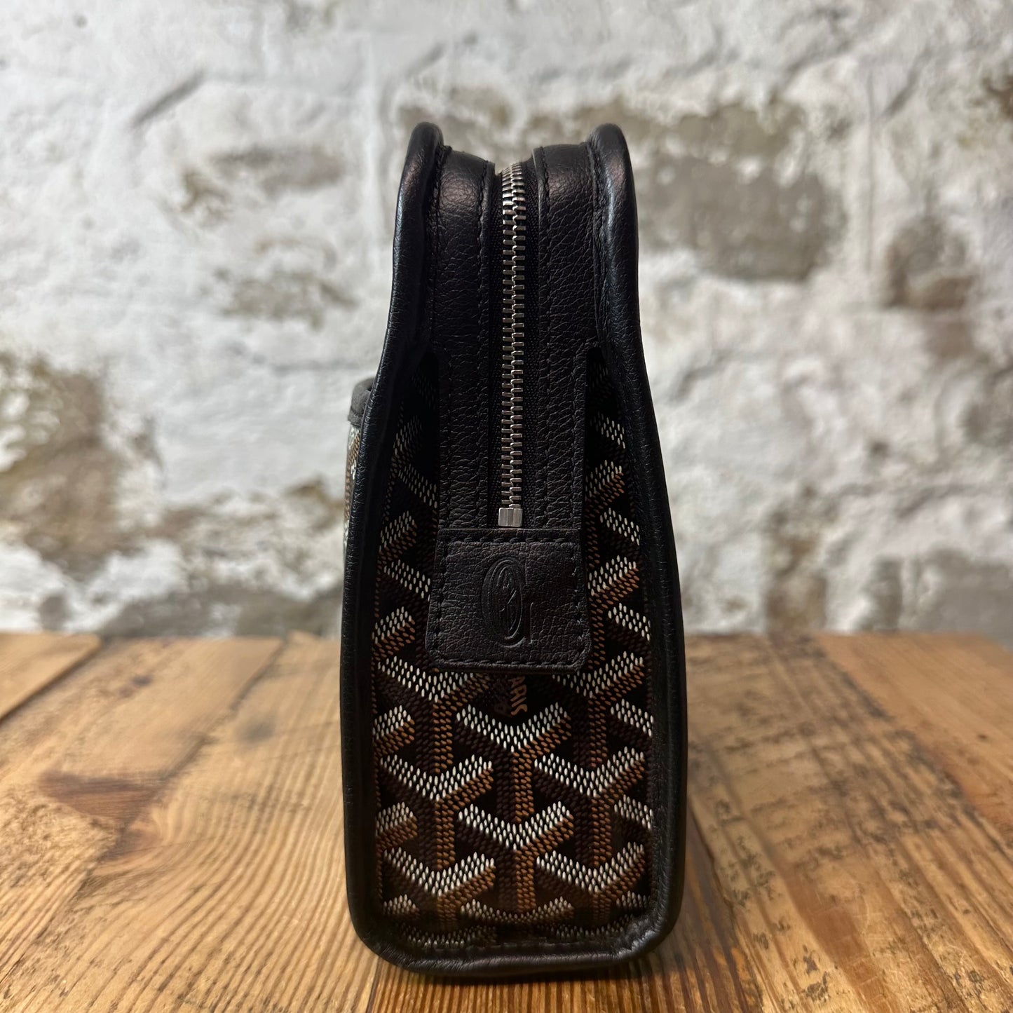 Goyard Jouvence Brown Monogram Black MM Toiletry Pouch