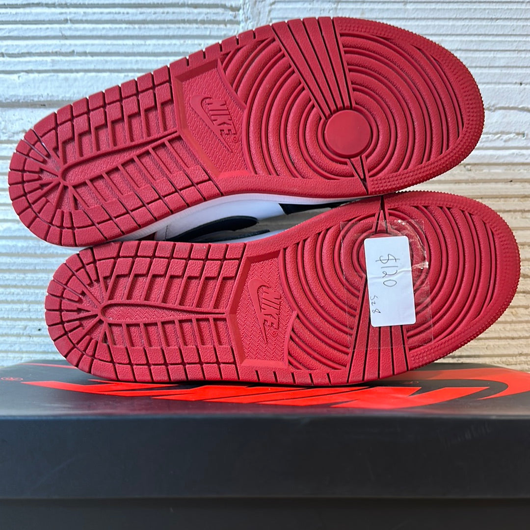 Air Jordan 1 Low Black Toe Sz 8