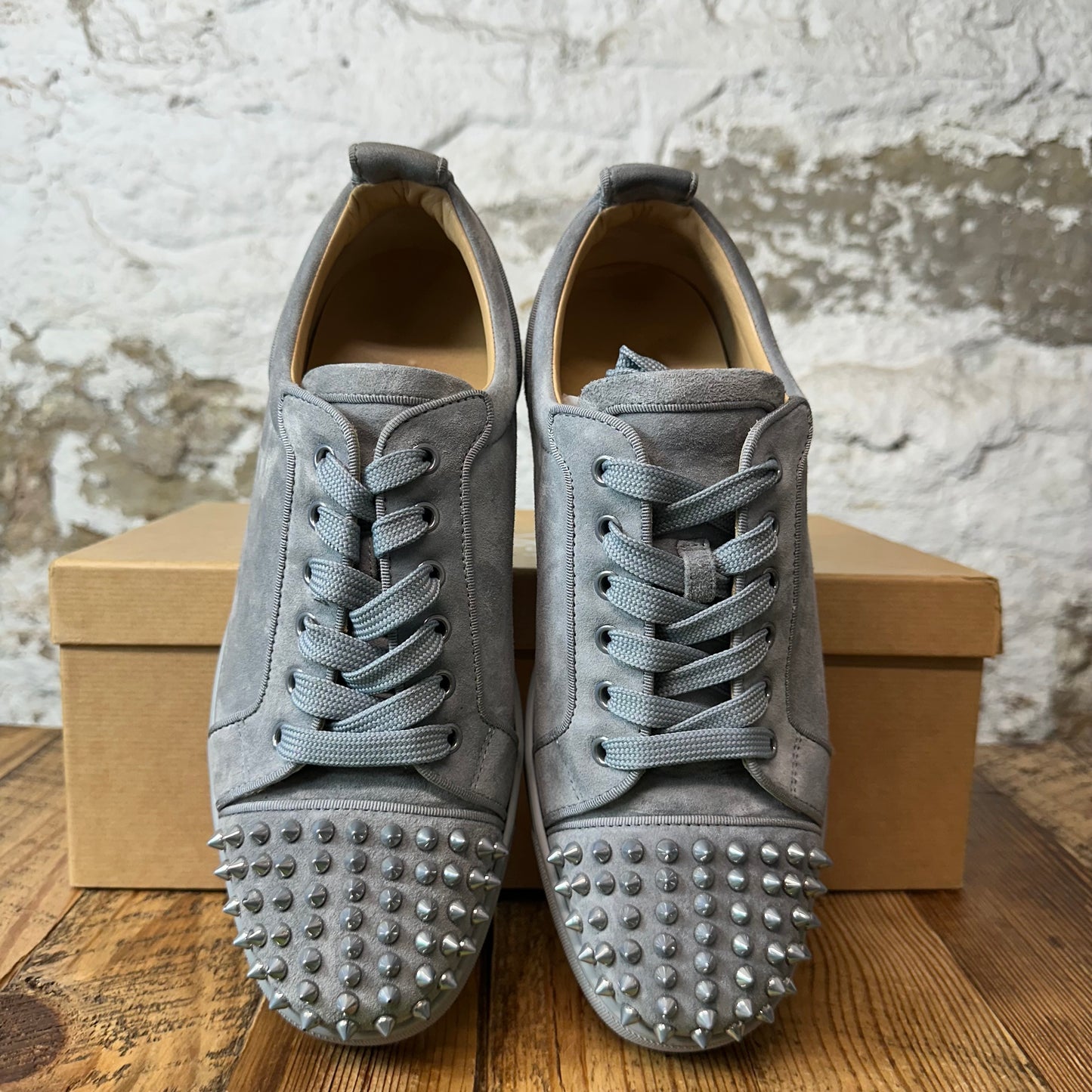 CHristian Louboutin Grey Suede Spike Sneaker Sz 9 (42)