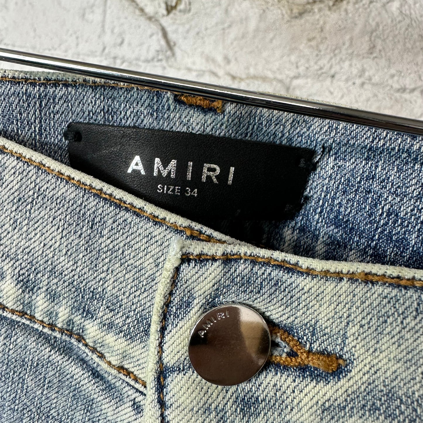 Amiri Plain Washed Blue Denim Jeans Sz 34