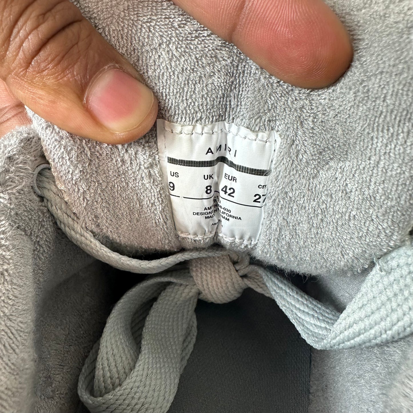 Amiri MA-1 Grey White Sneaker Sz 9 (42)