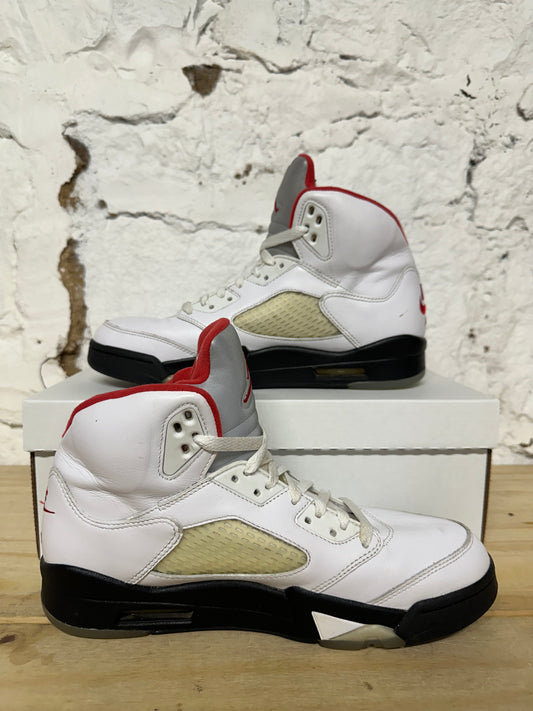 Air Jordan 5 Fire Red Silver Tongue Sz 9