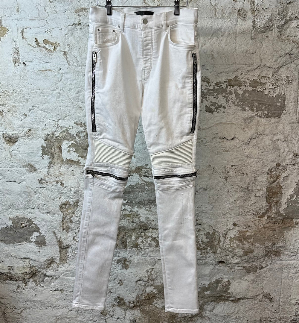 Amiri MX2 White Patch White Denim Jeans Sz 31