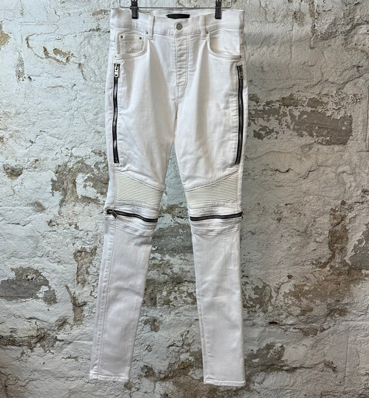 Amiri MX2 White Patch White Denim Jeans Sz 31