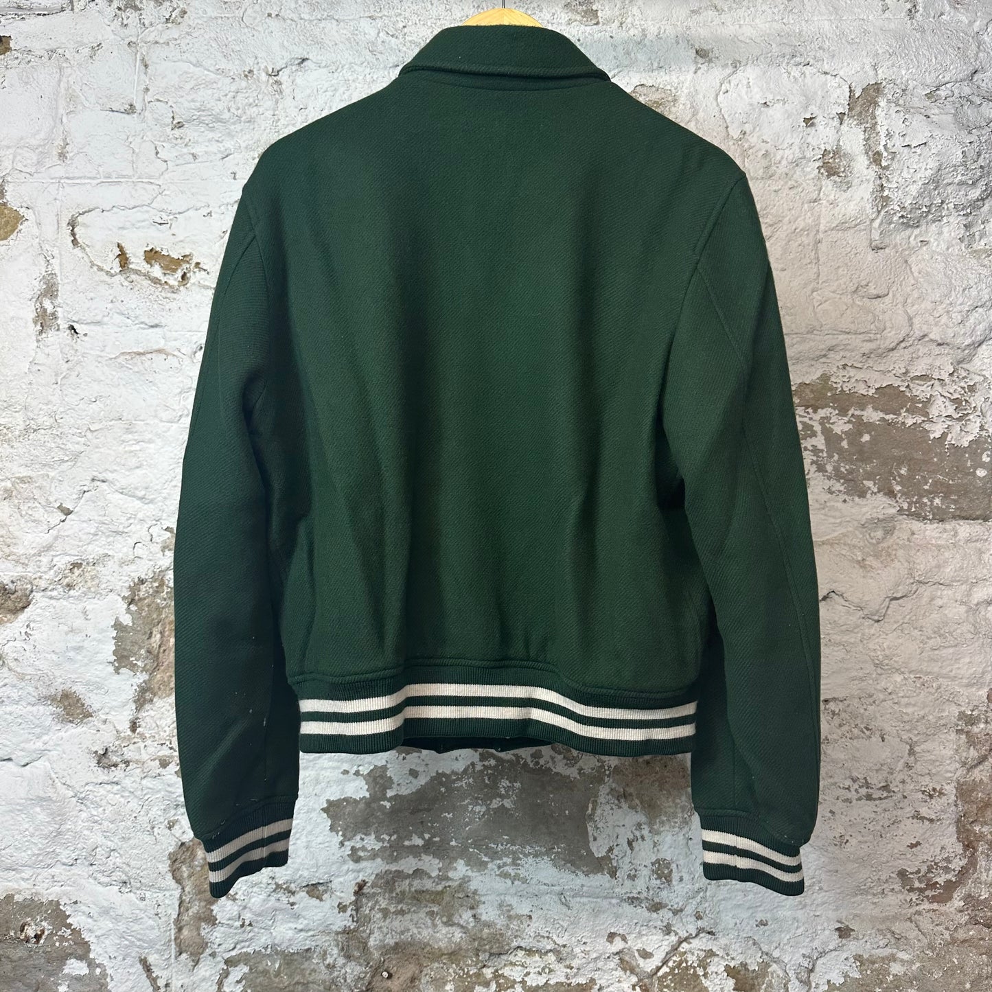 Amiri White Bone Green Varsity Jacket Sz L (52)