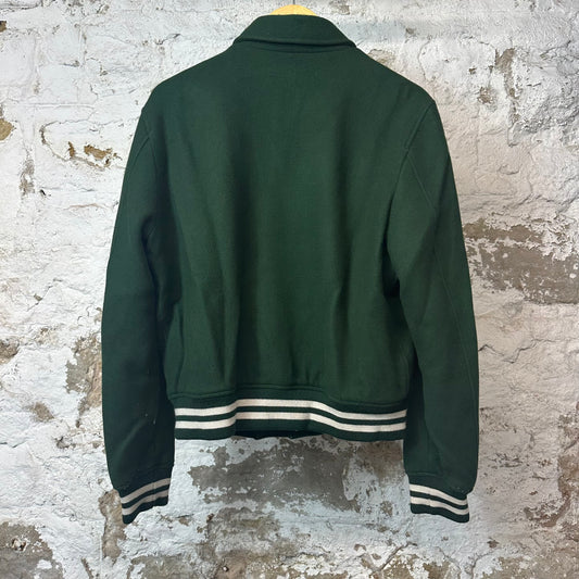 Amiri White Bone Green Varsity Jacket Sz L (52)
