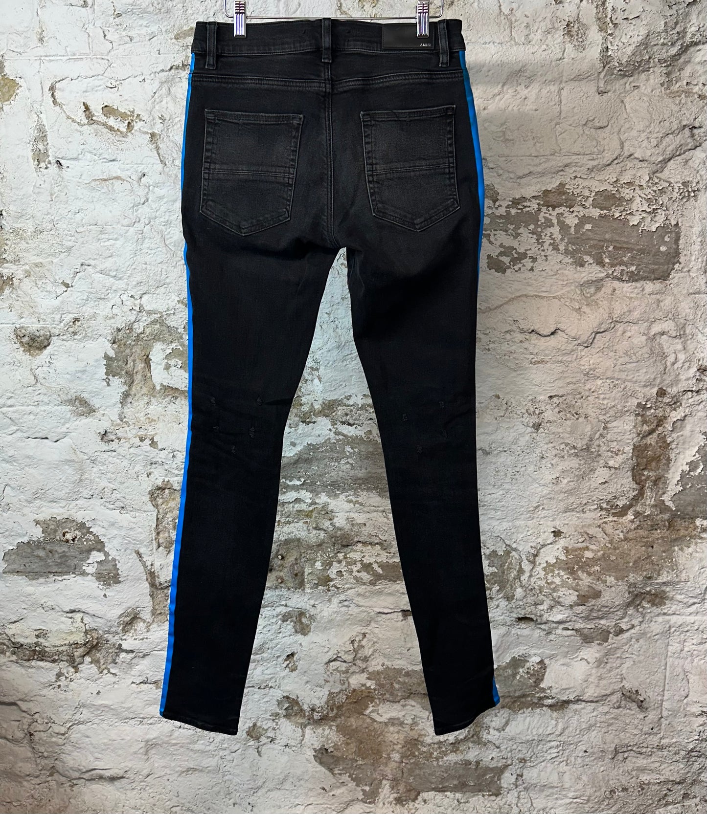 Amiri Blue Stripe Black Denim Jeans Sz 31