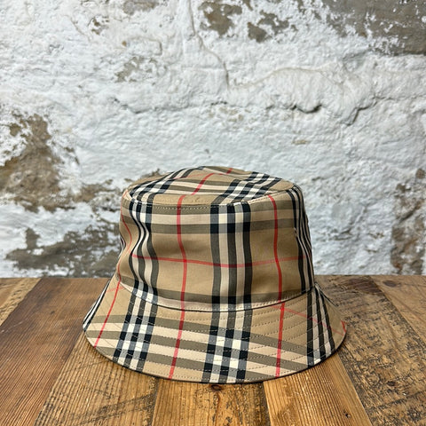 Burberry Plaid Bucket Hat Sz XL